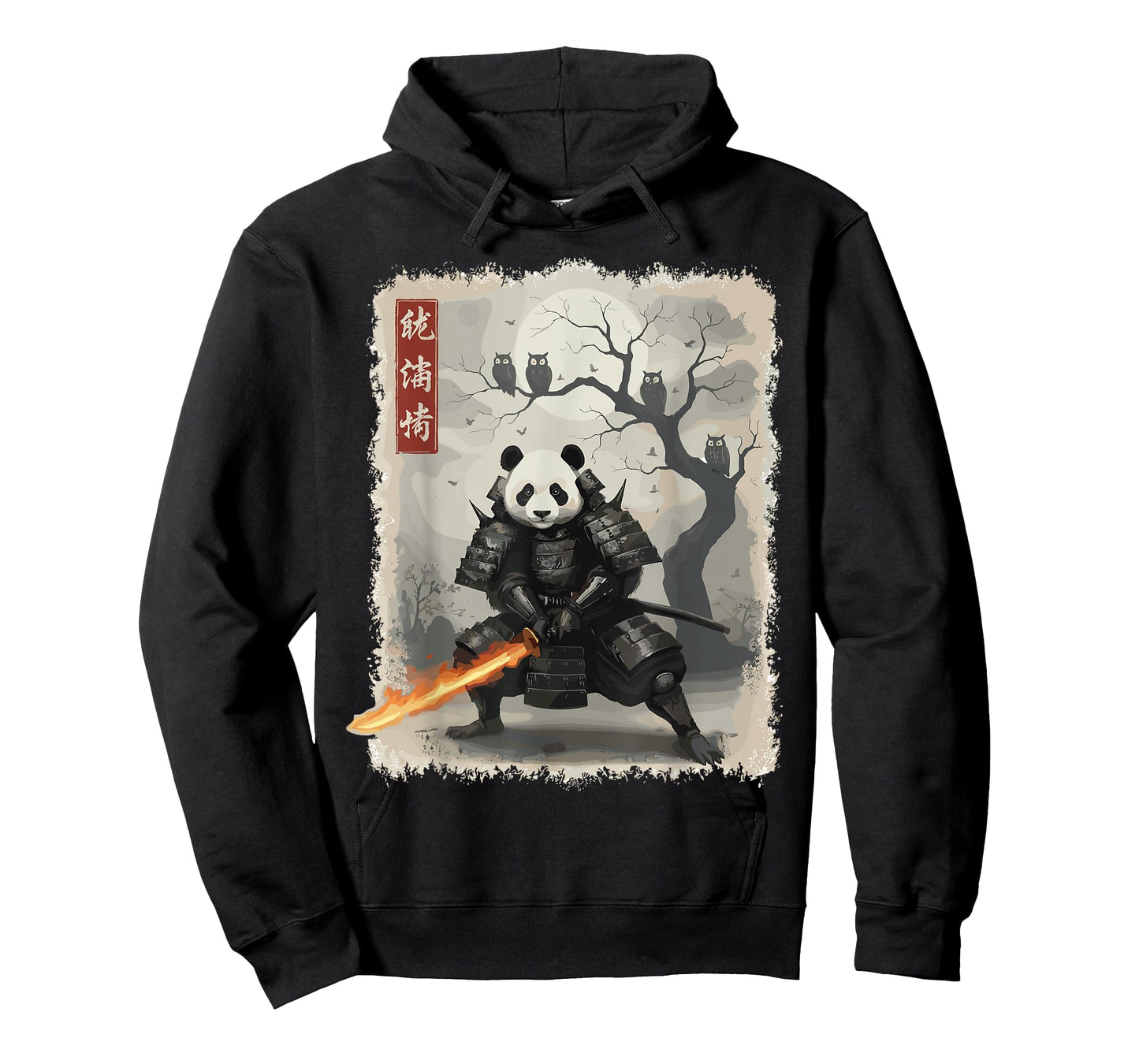 Samurai Panda Japanese Shirts for Men Warrior Vintage T-Shirt