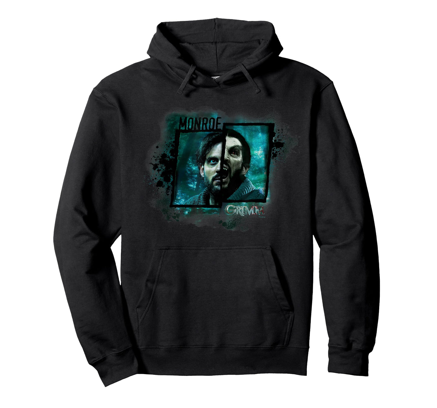 NBC Grimm Monroe Wesen T-Shirt - Black, Unisex-Adults, Small, Crew Neck, Short Sleeve, Modern, Casual, Movie, Halloween, Christmas