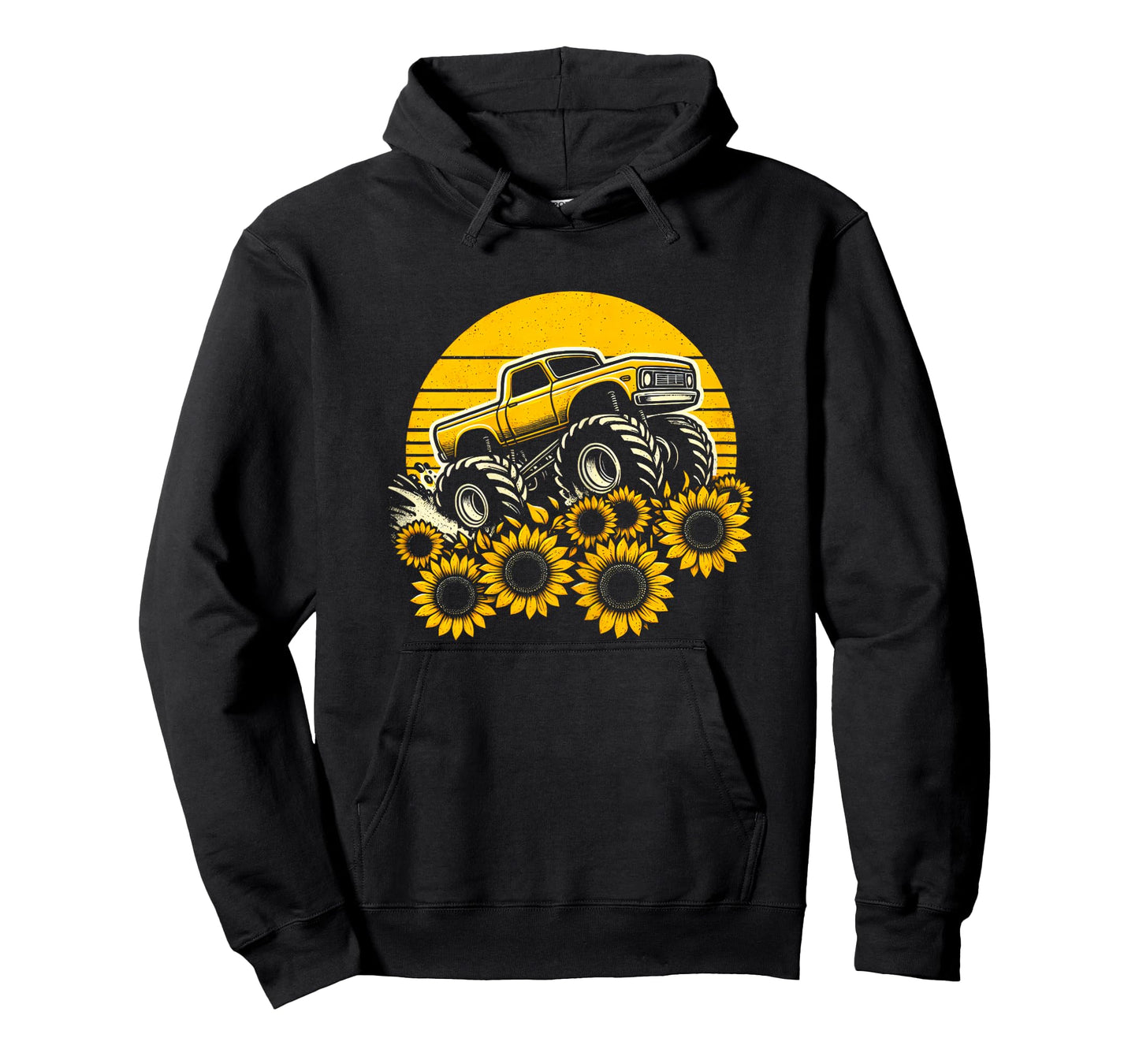 Happy Mother's Day Toddler Sunflower Monster Truck Kids Boys T-Shirt