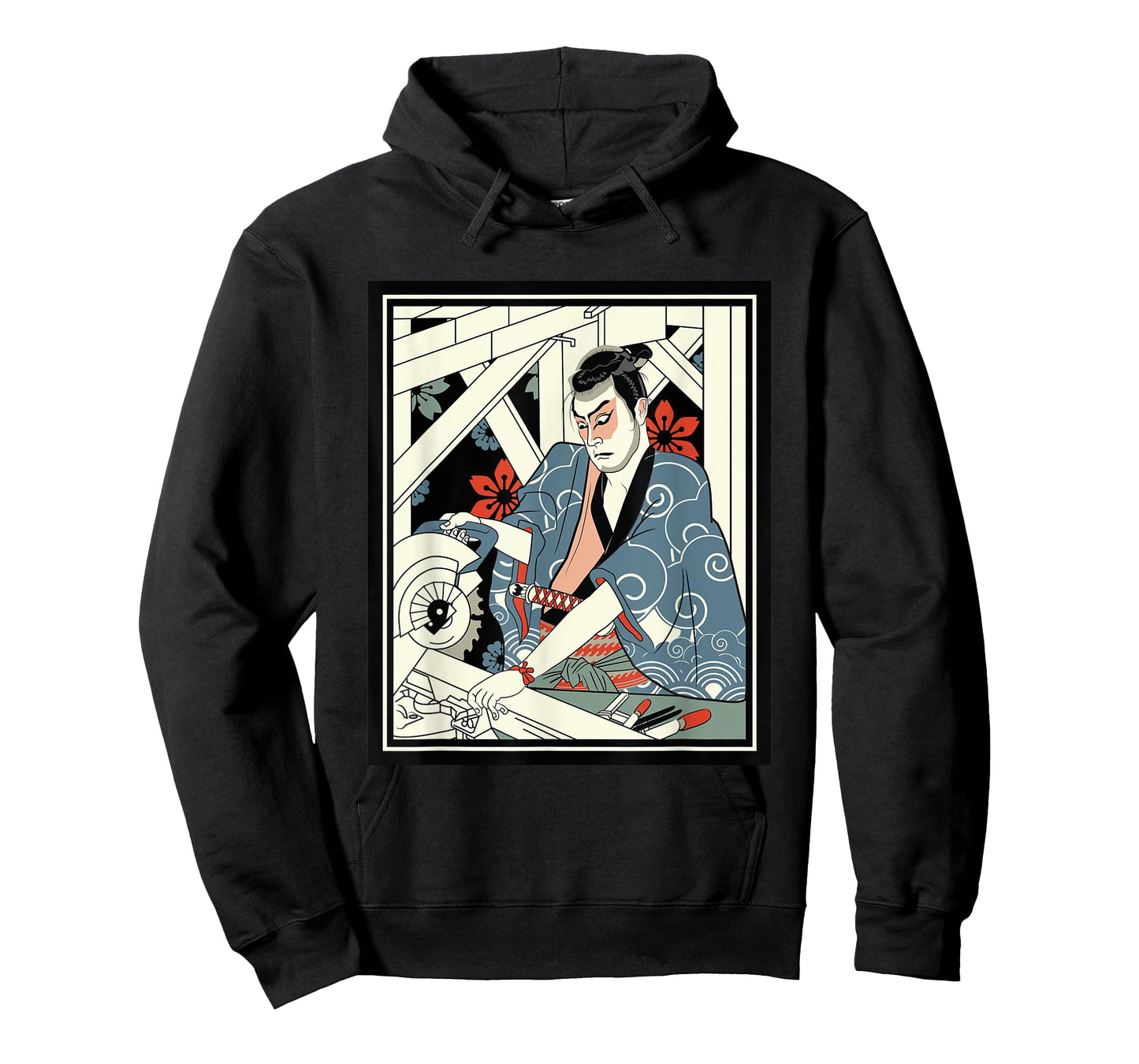 Carpenter Japanese Samurai Warrior Armor Sword Fighter Mask T-Shirt