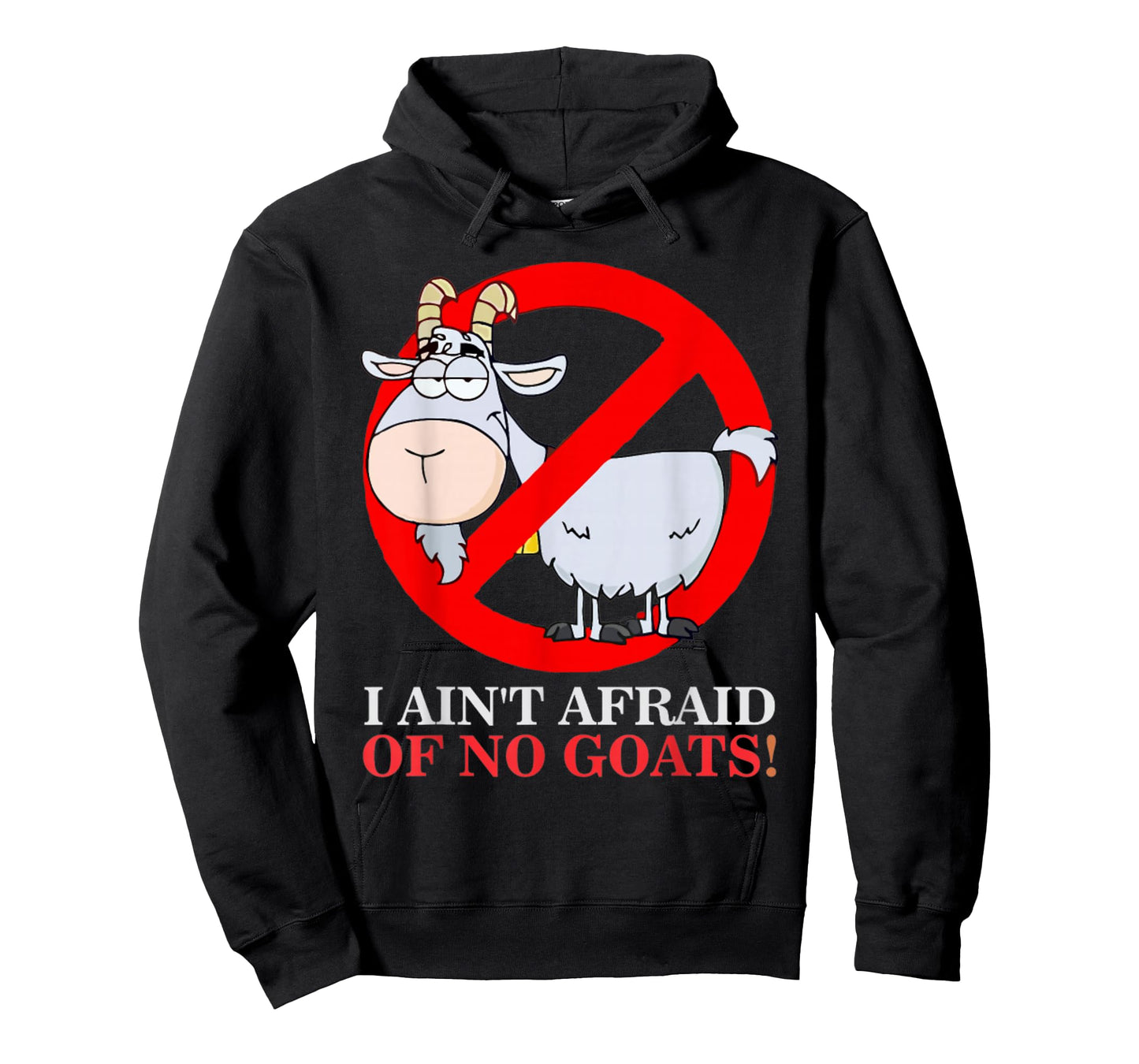 Goat Funny I Ain't Afraid Of No Goat Baseball T-Shirt - Black, Unisex-Adults/Kids, Short Sleeve, Classic Fit, Small