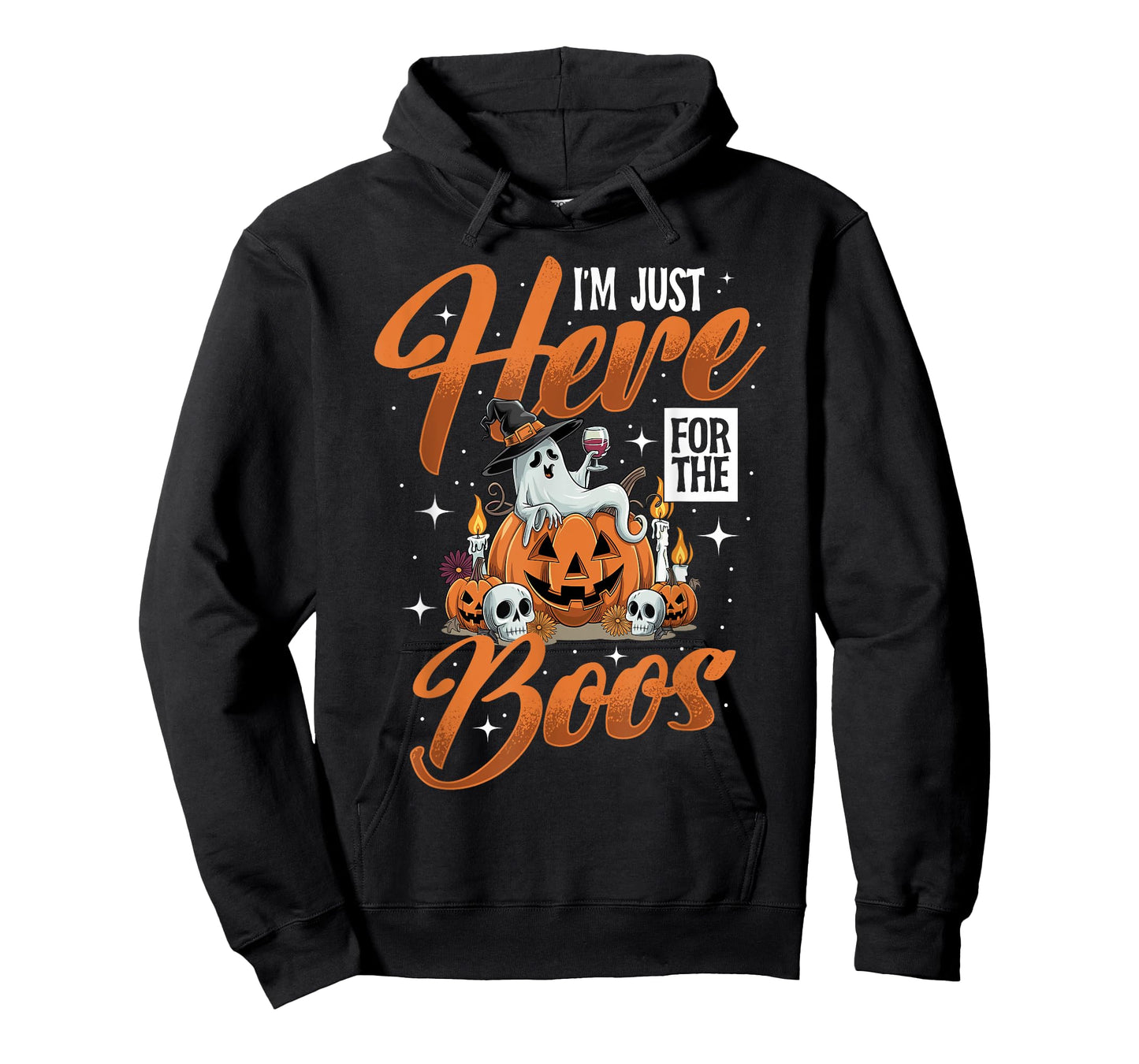 I'm Just Here For The Boos Wine Ghost Halloween Costume T-Shirt