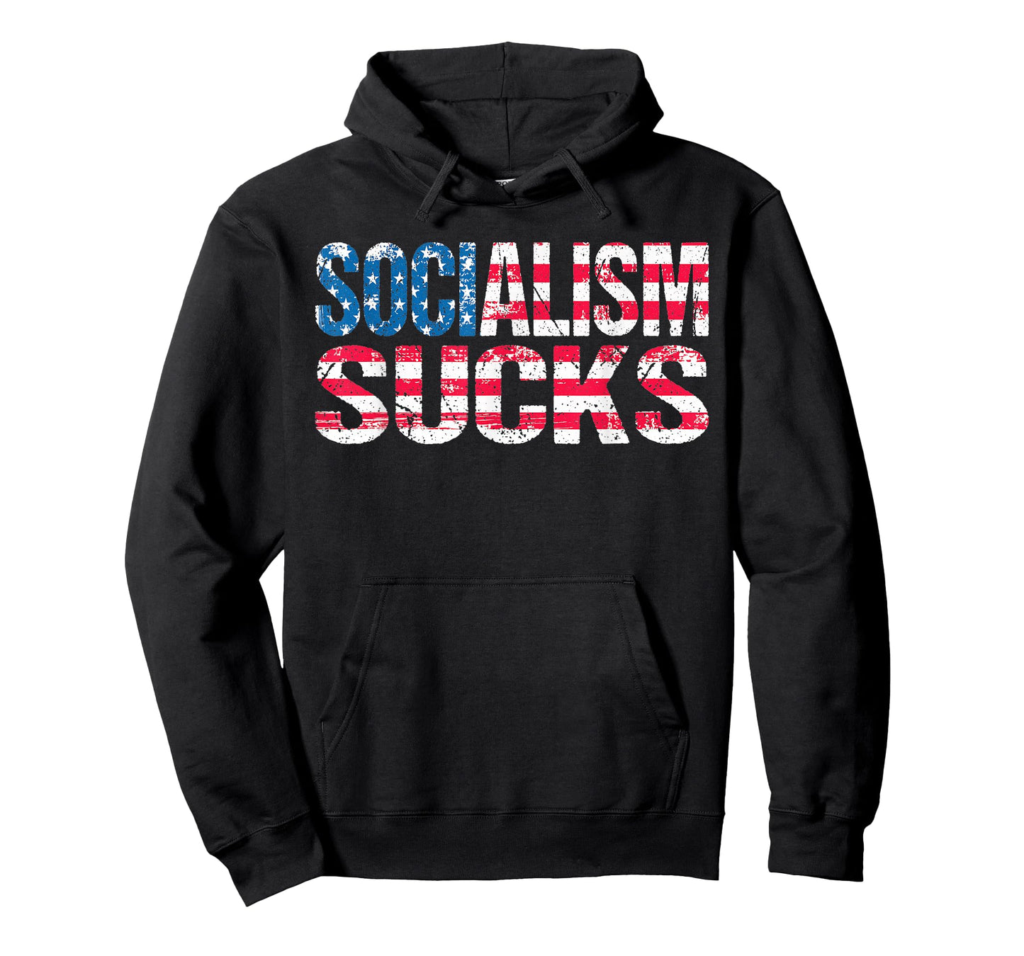 Socialism Sucks - Patriotic US Flag Anti-Socialist Saying T-Shirt