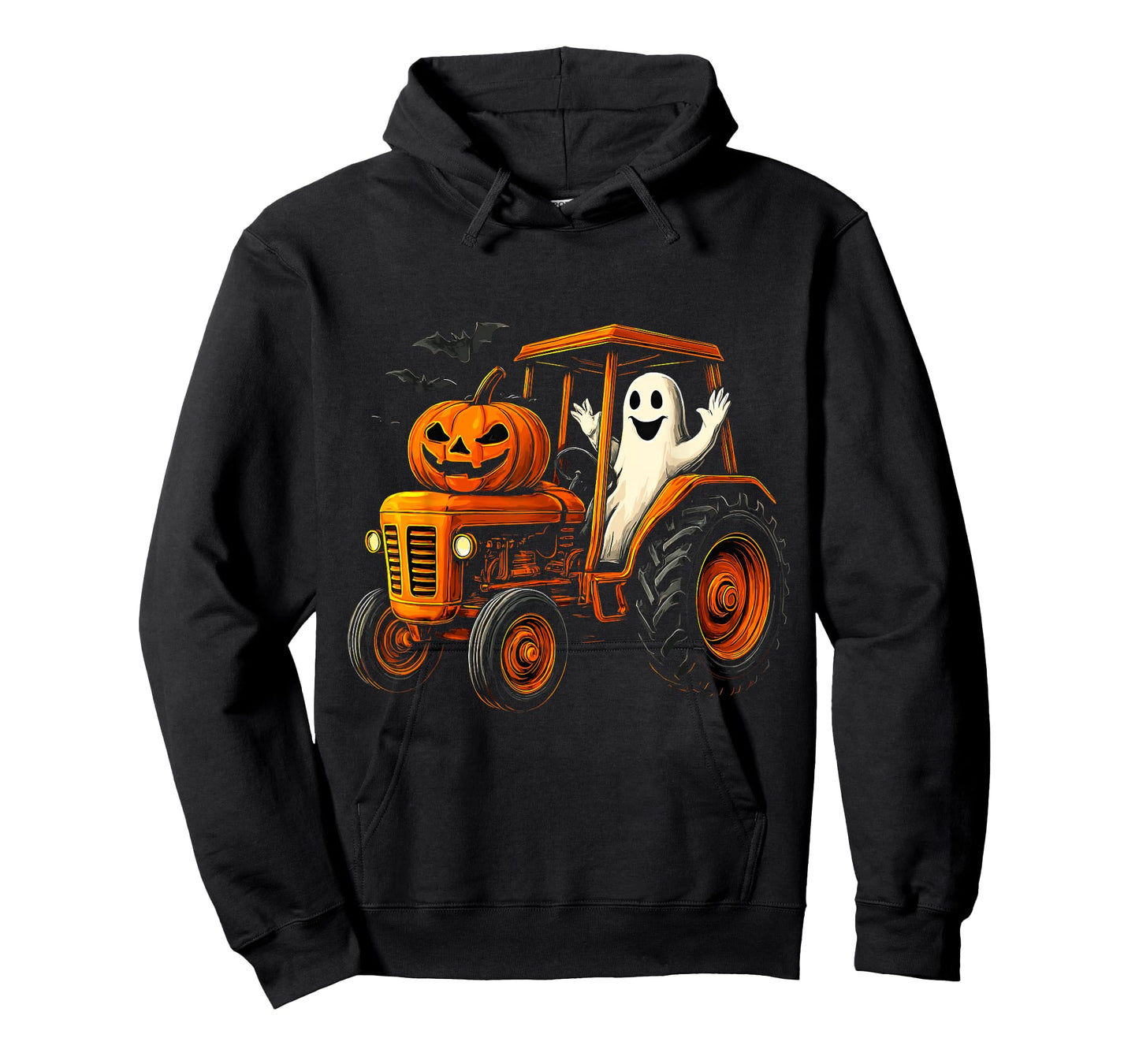 Farmer Ghost Tractor Pumpkin Spooky Season Halloween Costume T-Shirt