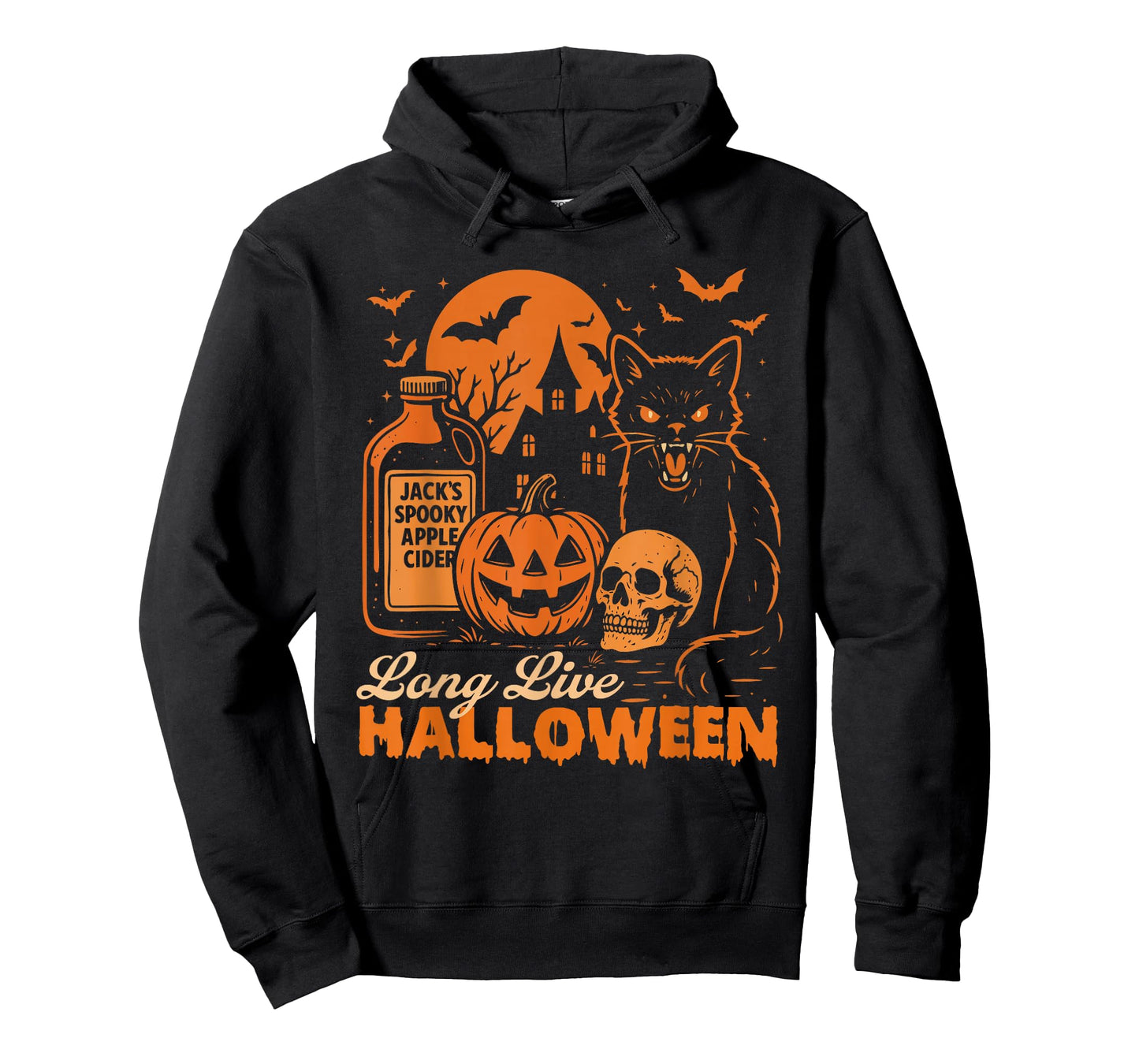 Long Live Halloween - Spooky Black Cat Halloween Costume T-Shirt