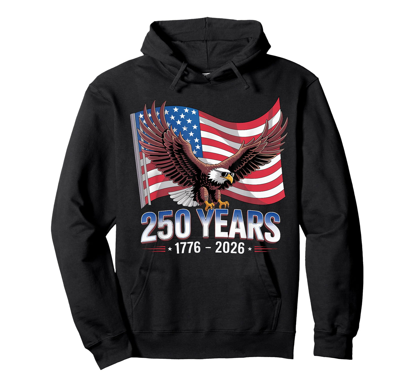 USA 250 Years 1776 2026 250th Anniversary Bald Eagle Flag T-Shirt