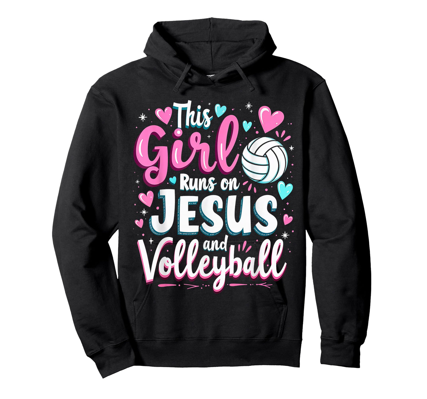 Christian Volleyball This Girl Runs On Jesus and Volleyball T-Shirt