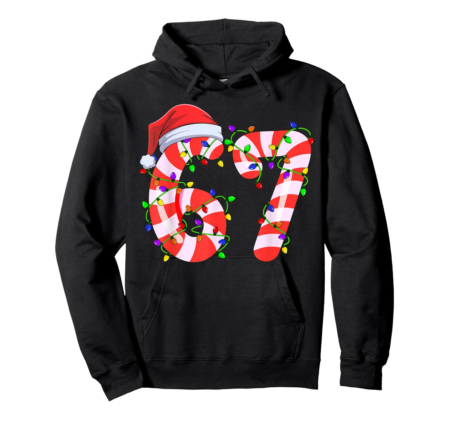 Viral 67 Candy Canes Santa Light Holiday Kids Humor T-Shirt