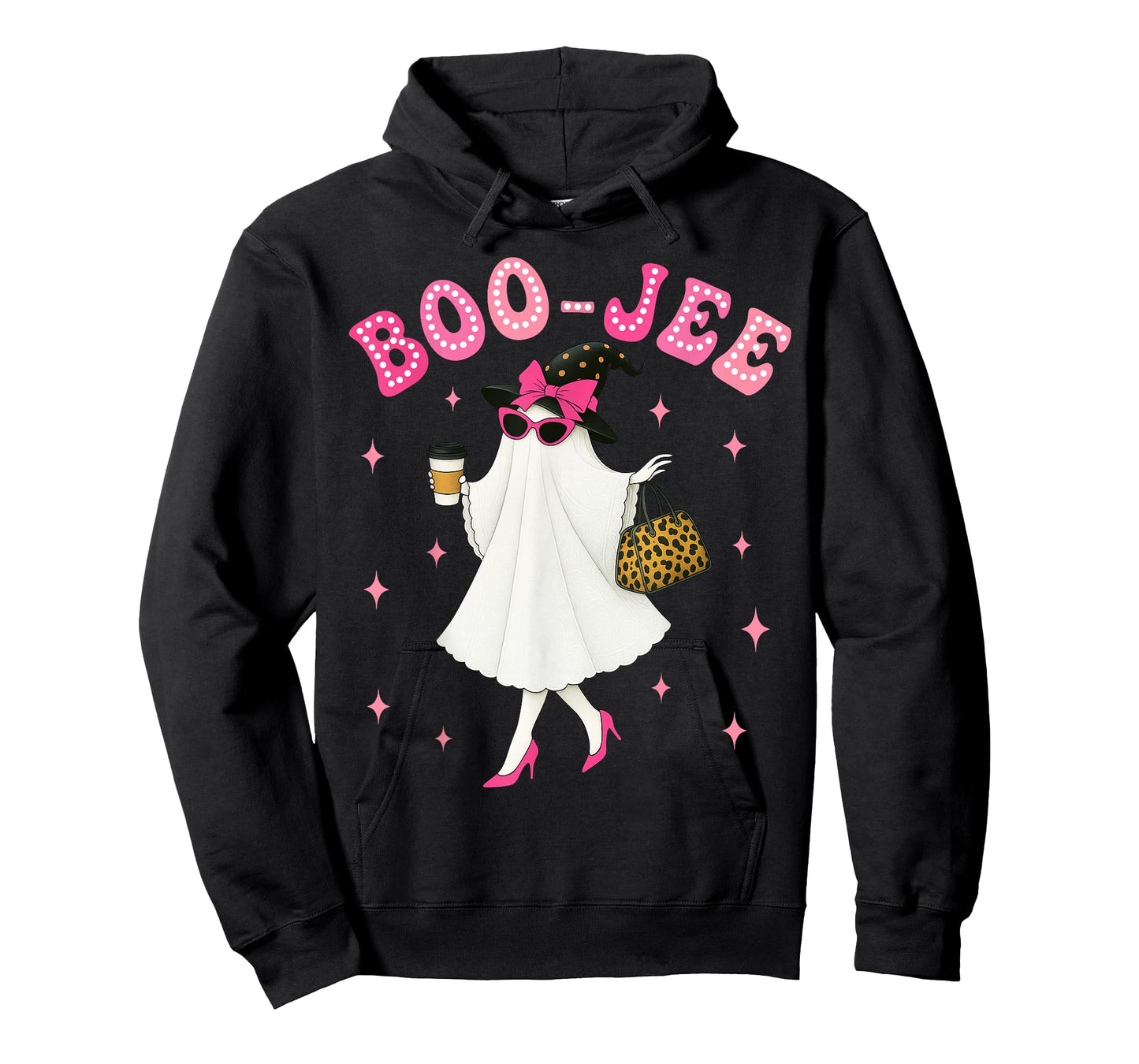 Boujee Boo Jee Spooky Pink Ghost Halloween Girls Women T-Shirt