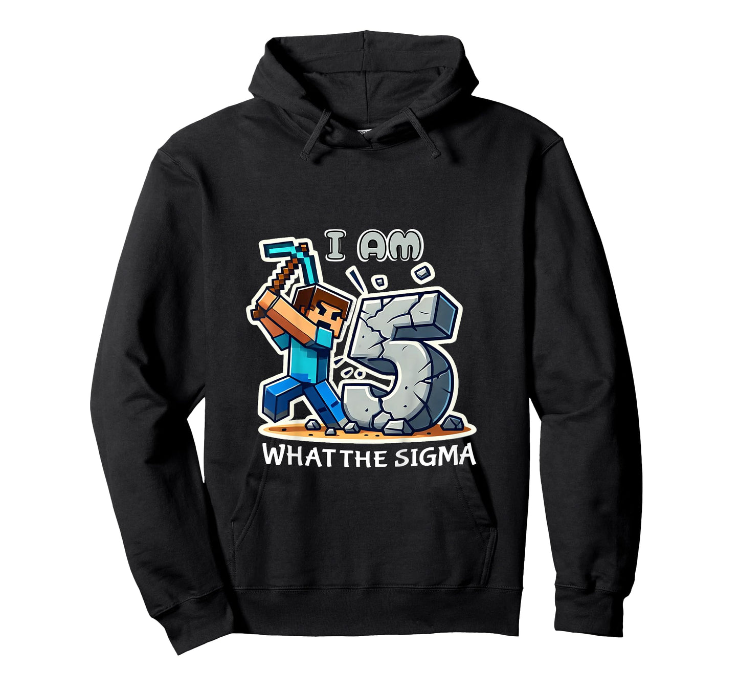 Kids 5 Years Old Sigma Pixel Art Mining Gamer Style T-Shirt