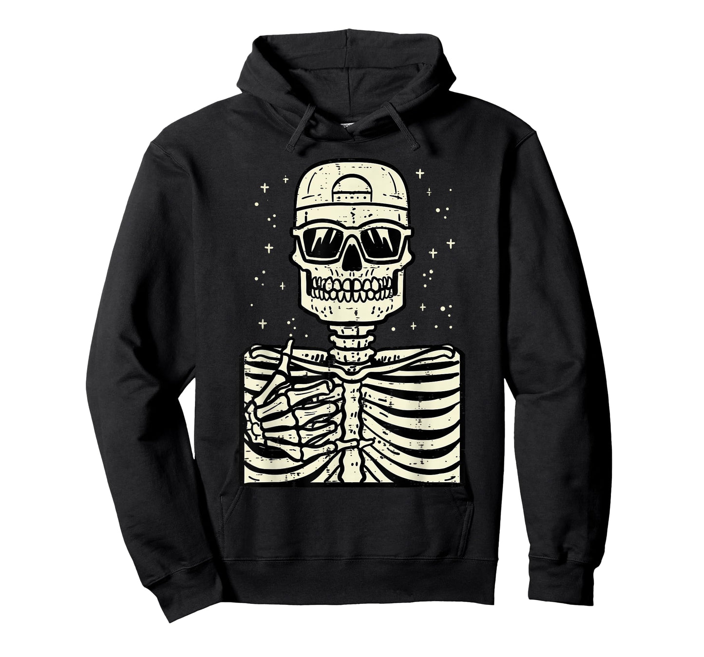 Rocker Skeleton Rock Cool Goth Halloween Men Boys Kids Teen T-Shirt