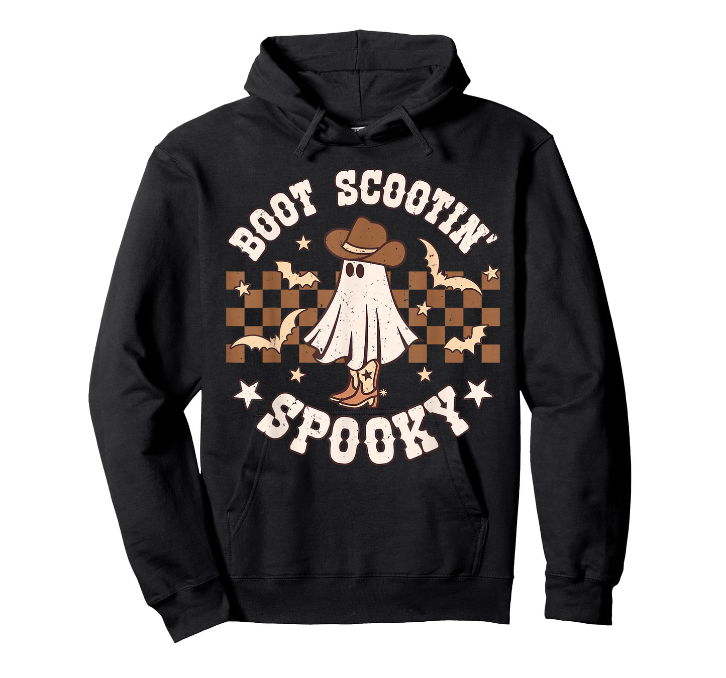 Boot Scootin Spooky Retro Groovy Western Halloween Ghost T-Shirt