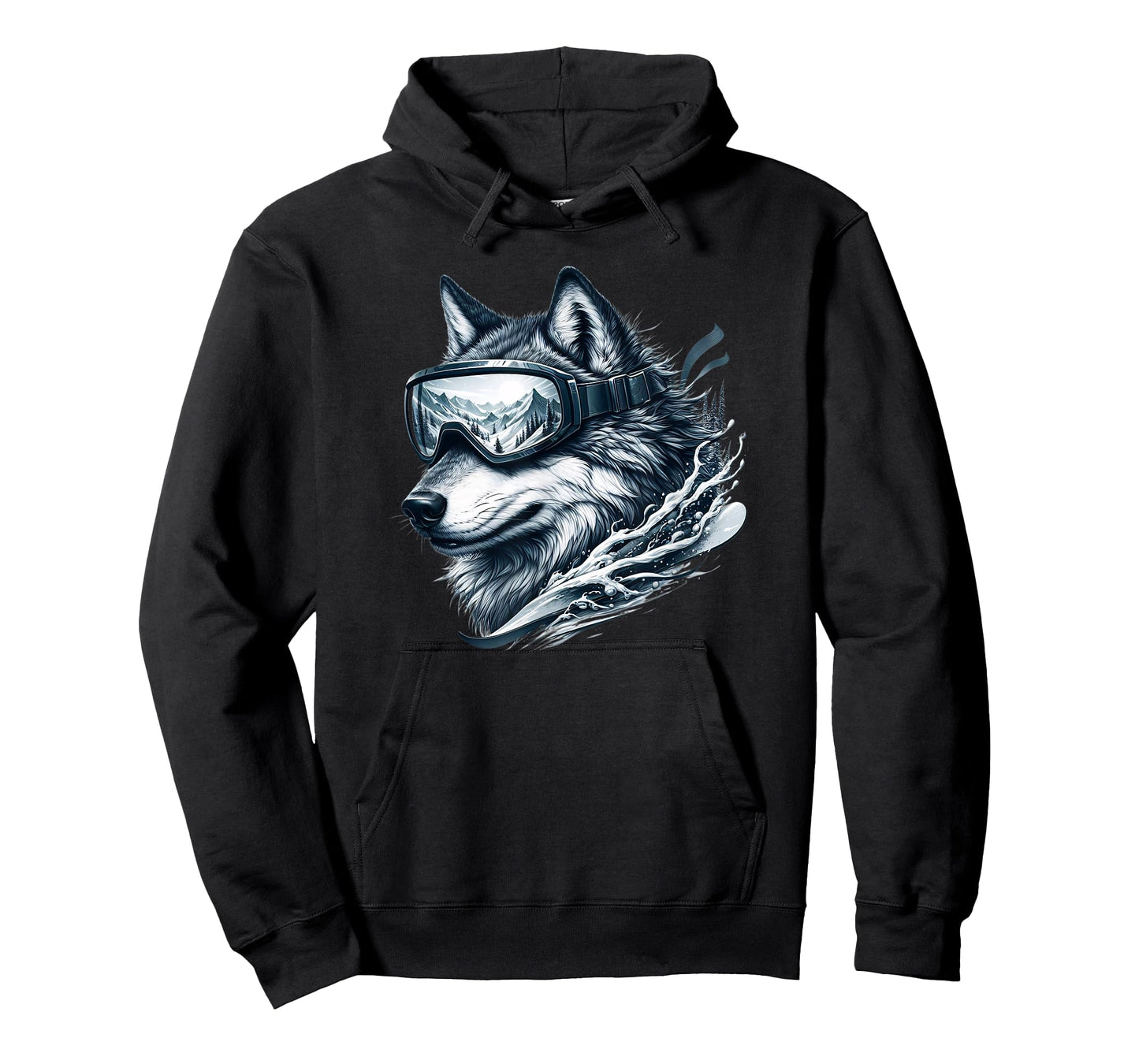 Wolf Wearing Ski Snowboard Goggles Wolf Skiing T-Shirt
