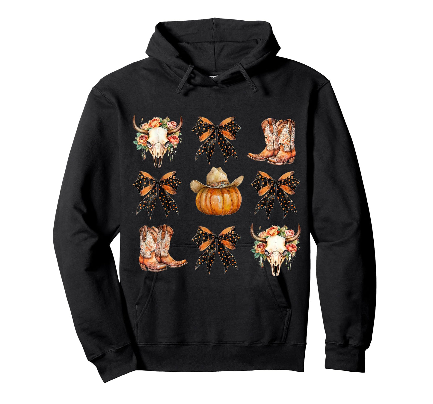 Coquette Bow Halloween, Skull Western Autumn, Howdy Pumpkin T-Shirt