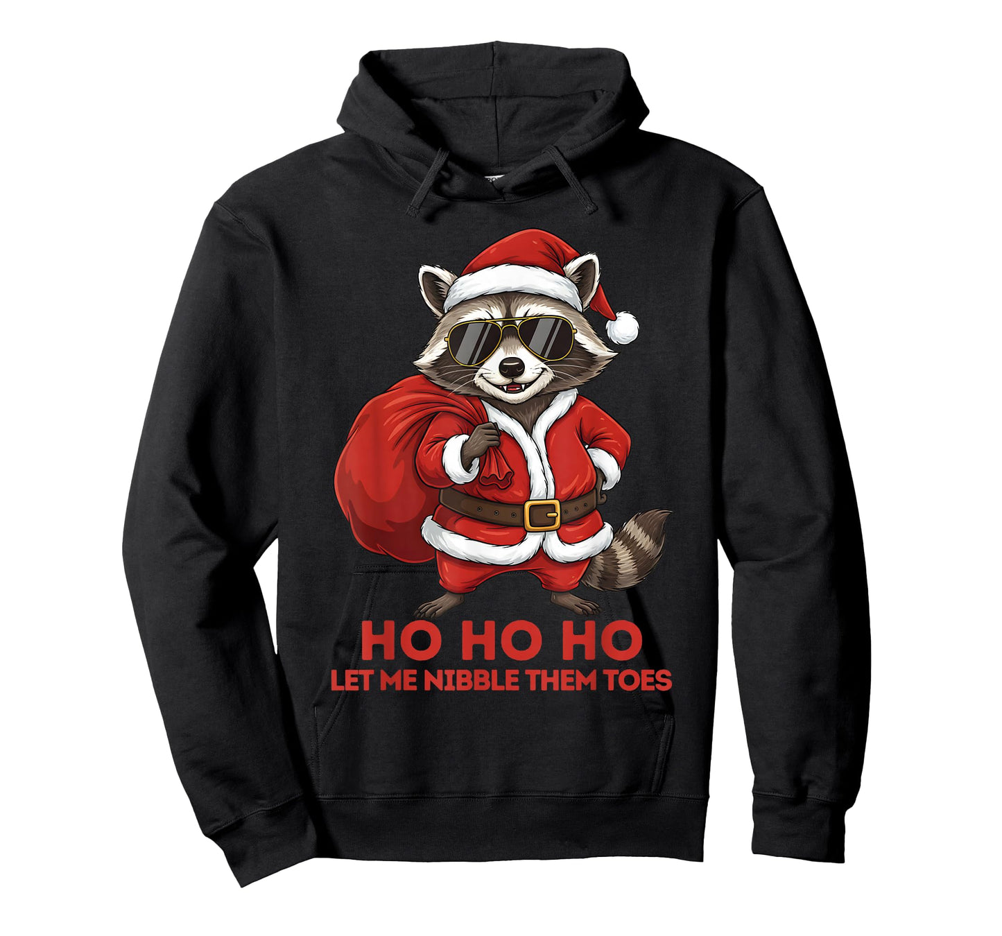 Let Me Nibble Them Toes Funny Raccoon Santa Sarcastic Humor T-Shirt