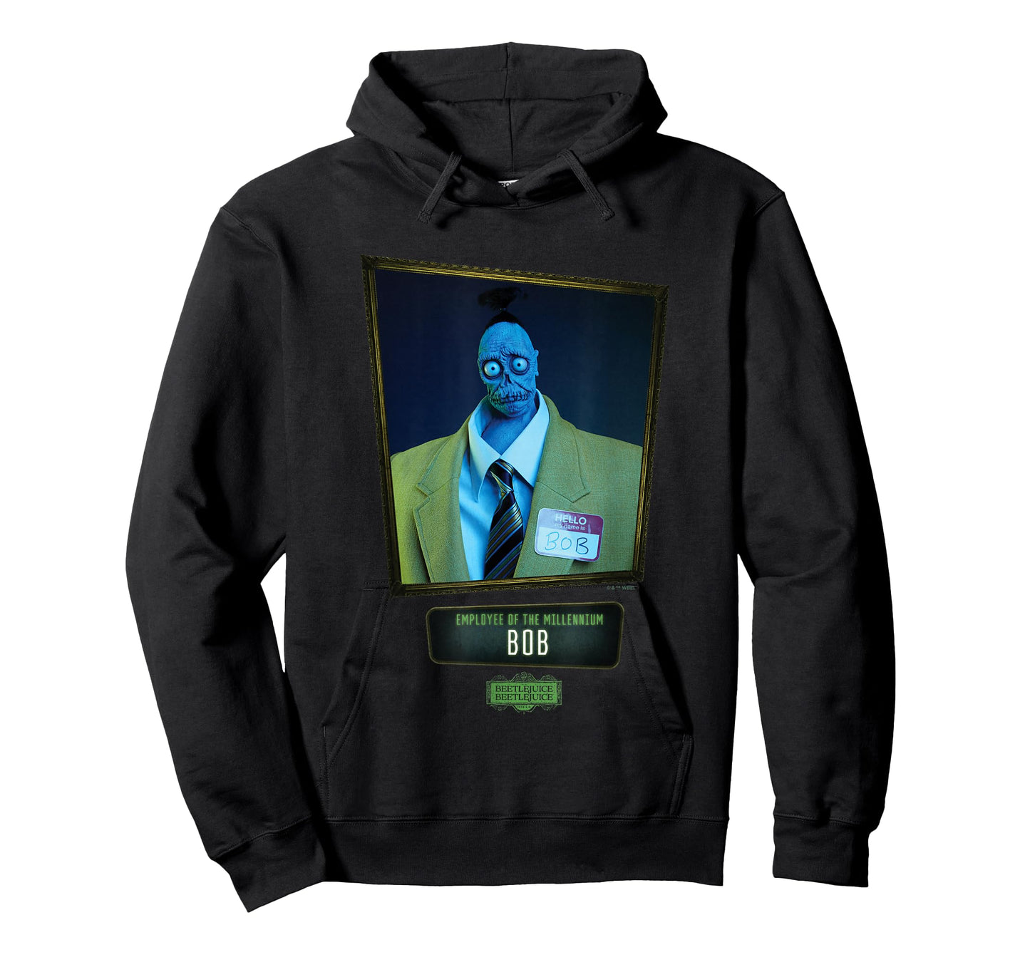 Beetlejuice Beetlejuice Employee Of The Millennium Bob T-Shirt, Small, Black