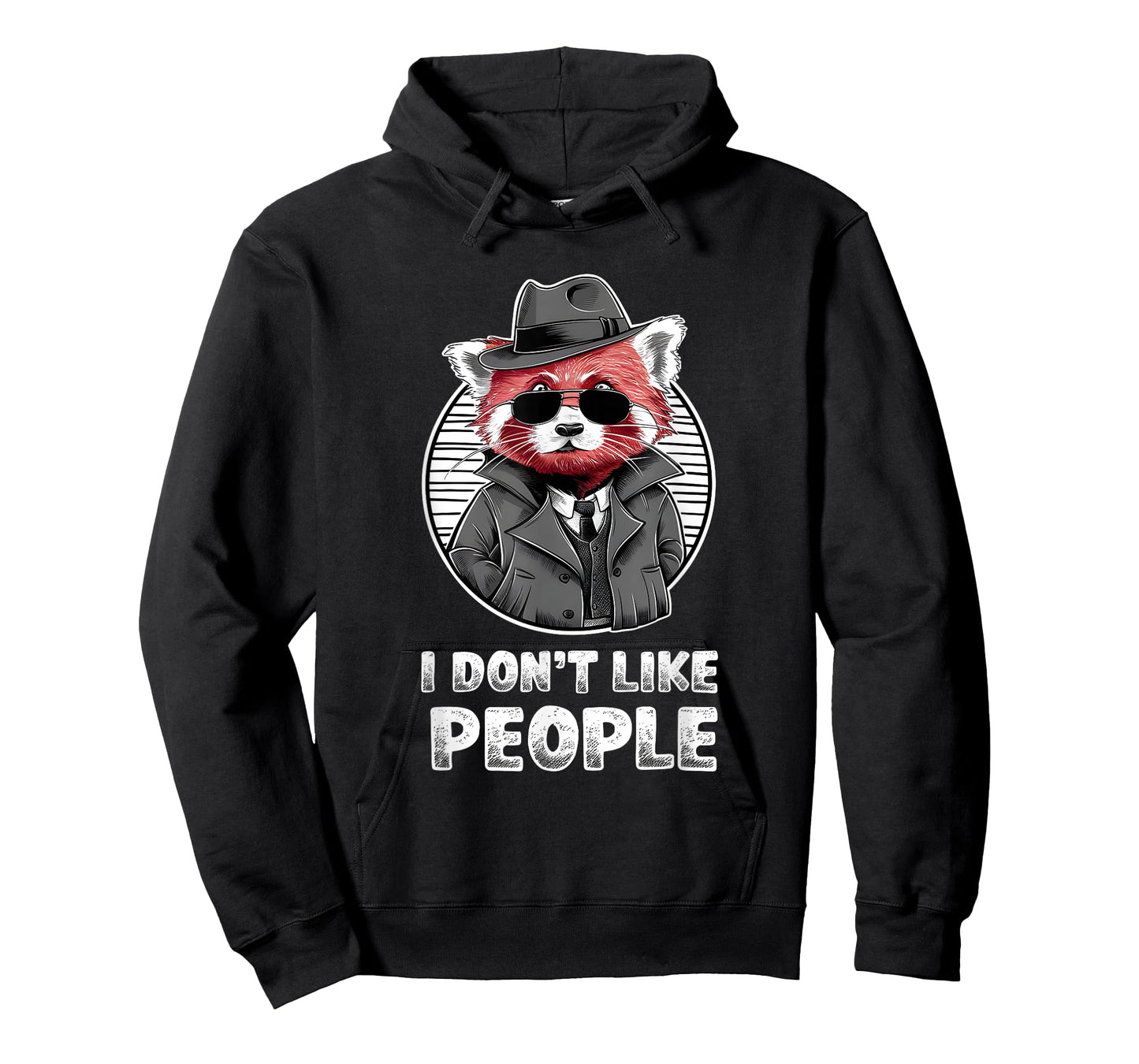 Red Panda Sunglasses Manga Anime Style "I Don't Like People" T-Shirt