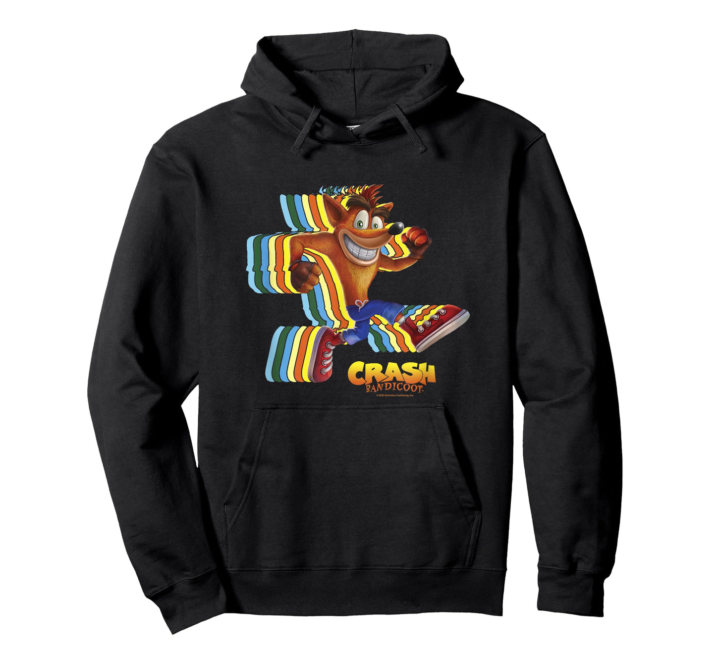 Crash Bandicoot Retro Crash Rainbow Vintage Action Glitch T-Shirt