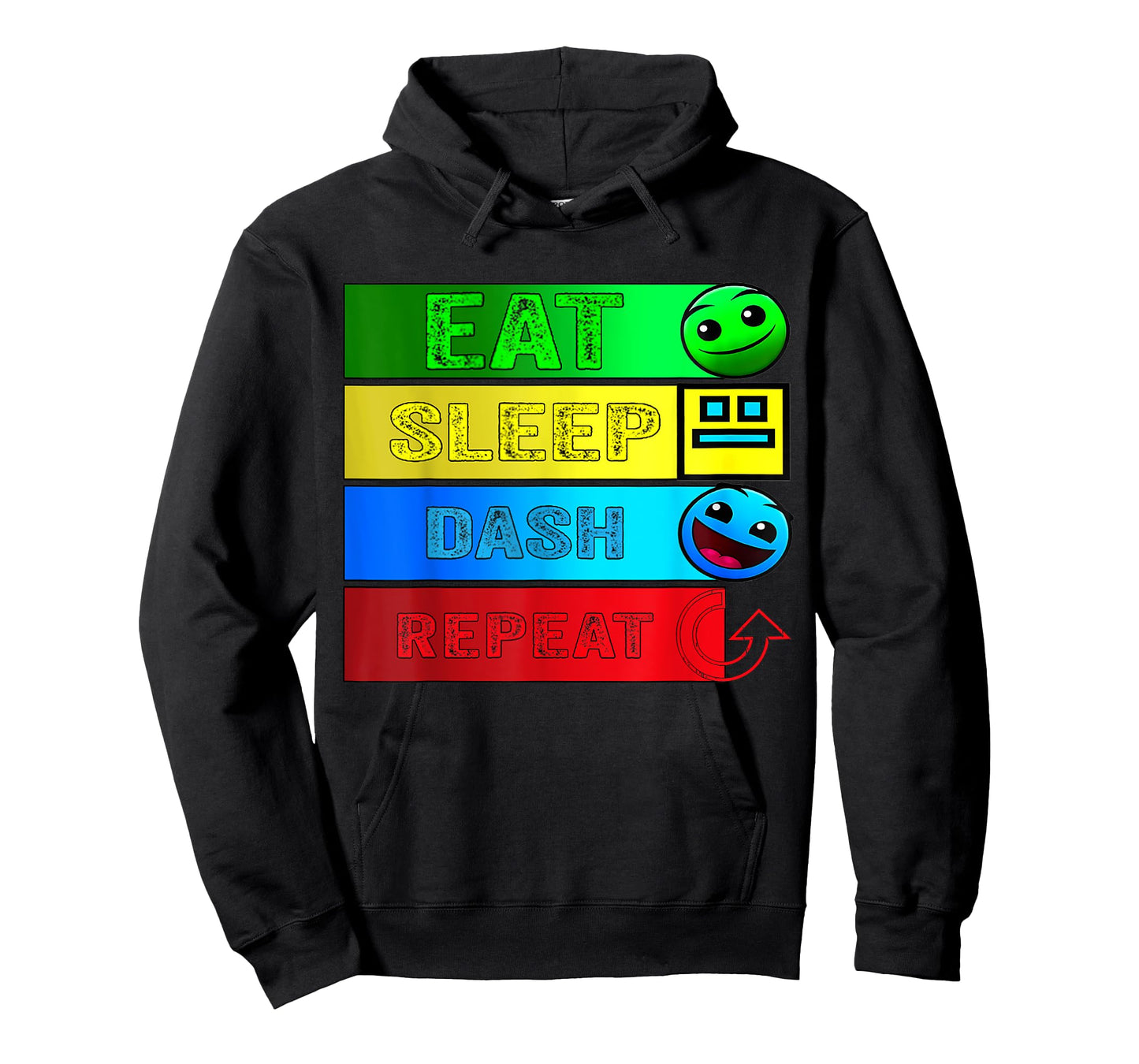 Eat Sleep Dash Repeat Video Game Geometry Video Gamer T-Shirt