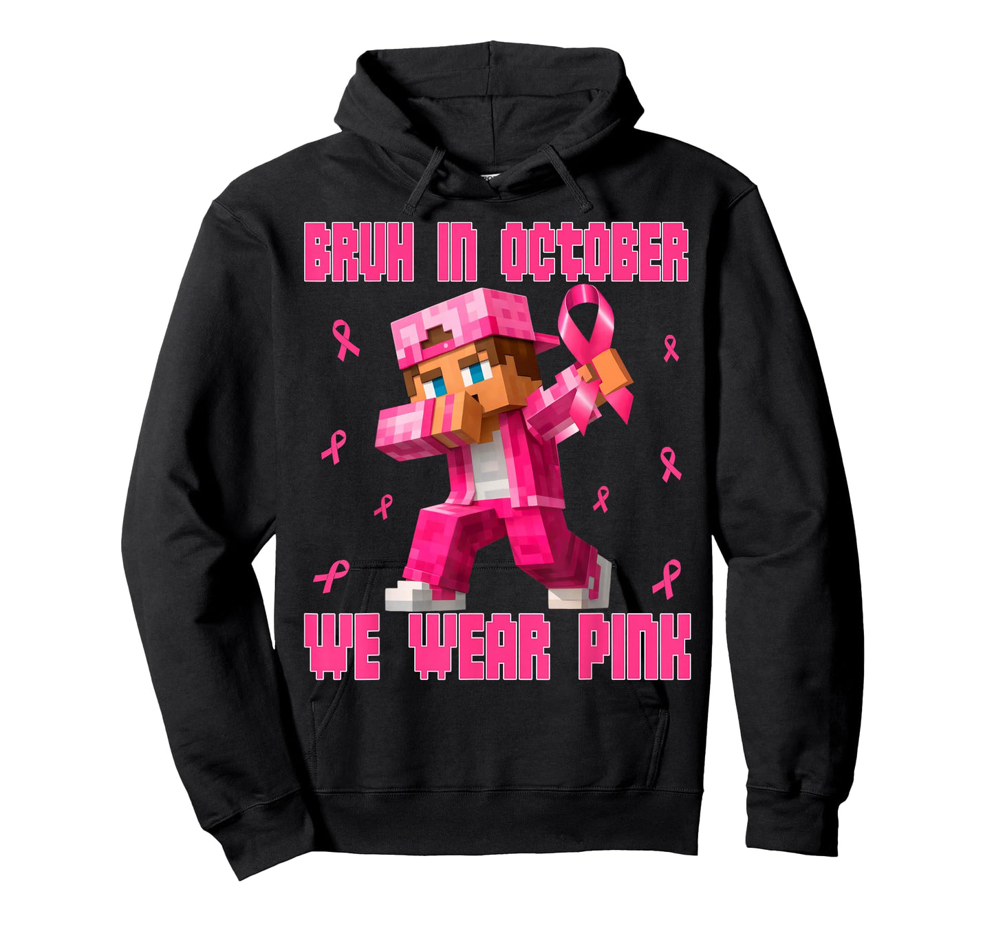 Breast Cancer Shirt Kids Boys Bruh in October We Wear Pink T-Shirt