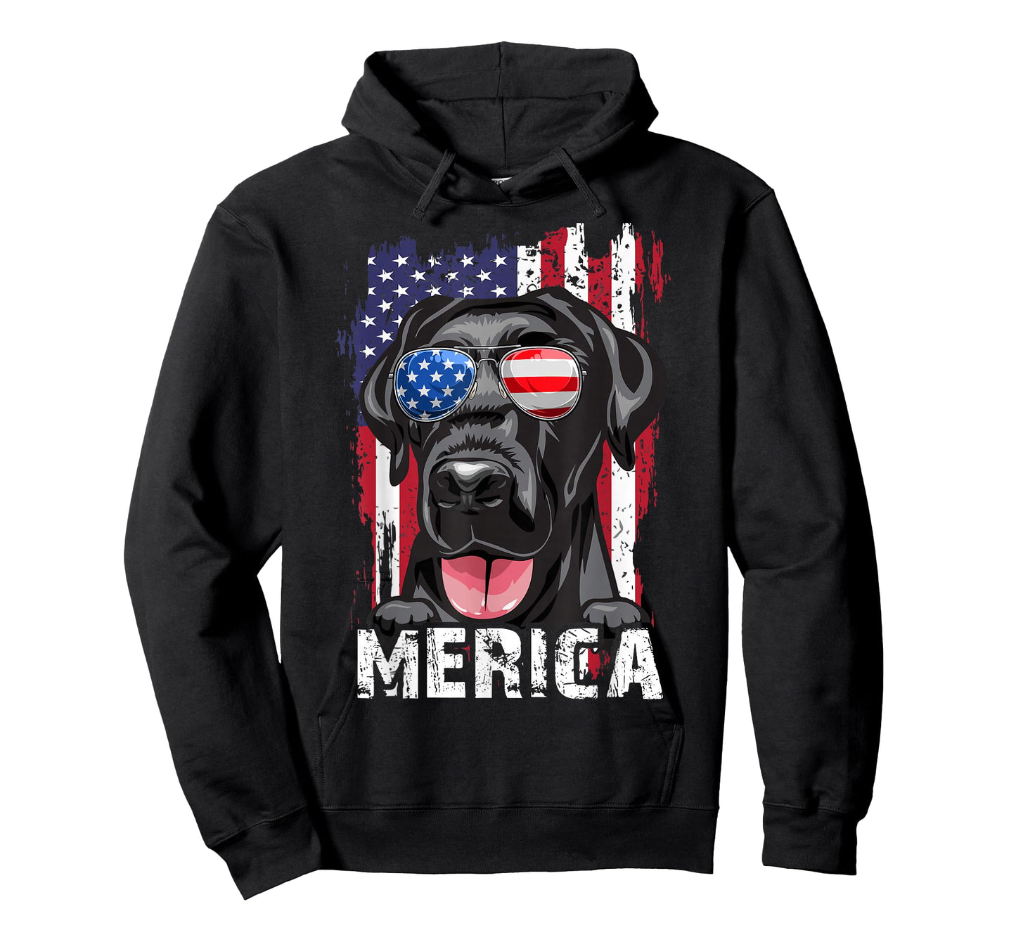 Merica Labrador Retriever American Flag 4th July USA Lab Dog T-Shirt