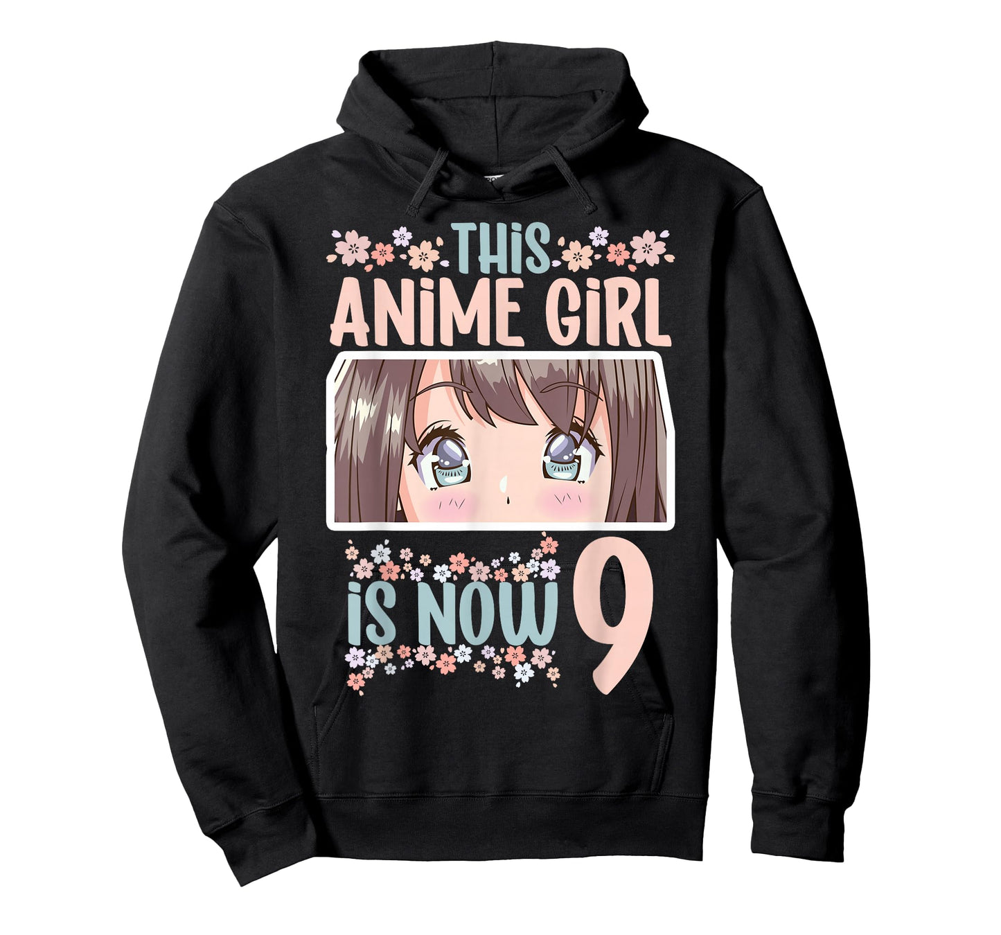 This Anime Girl Is Now 9 Years Old Kawaii Birthday T-Shirt