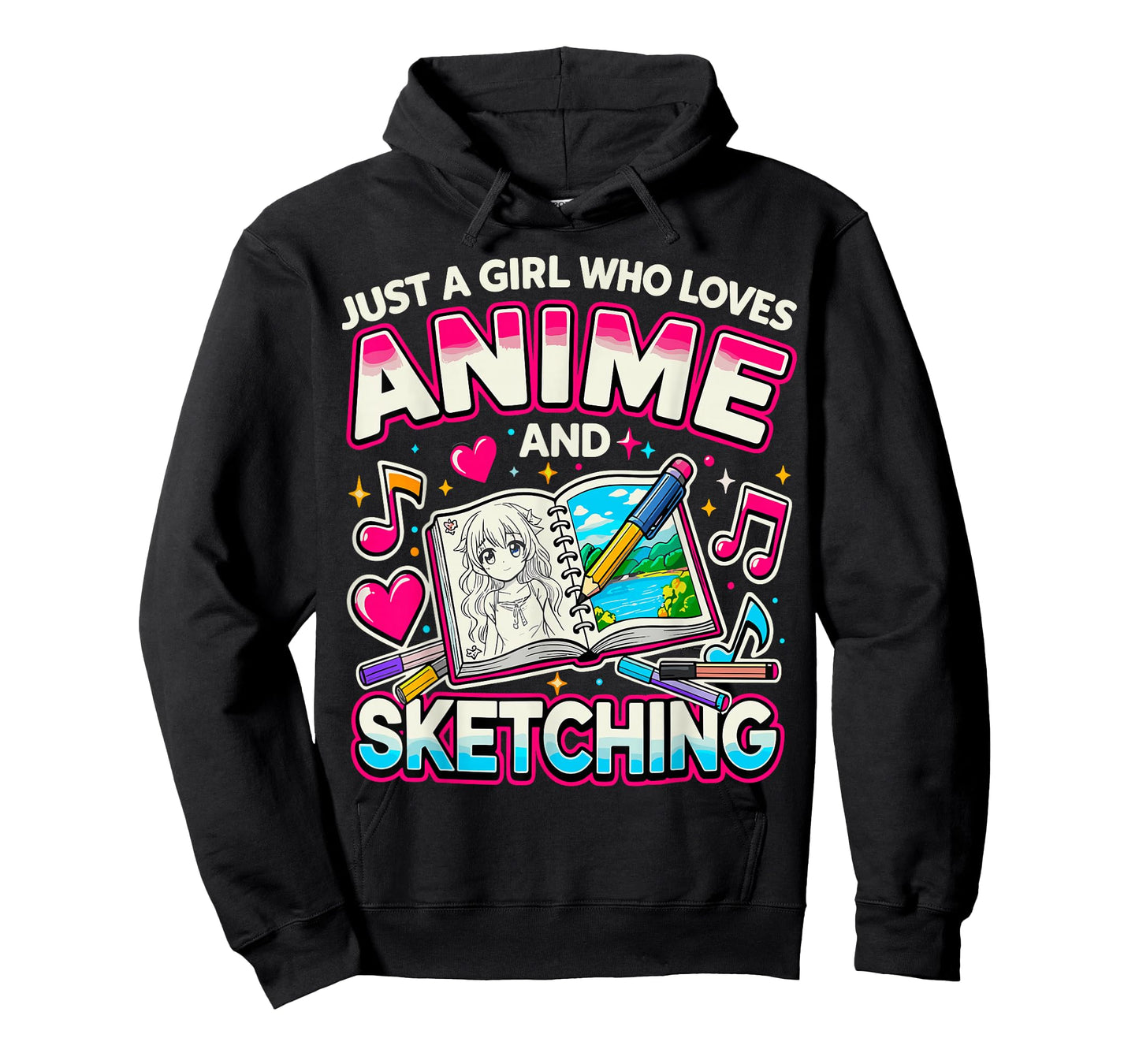 Manga Art Just a Girl Who Loves Anime and Sketching T-Shirt