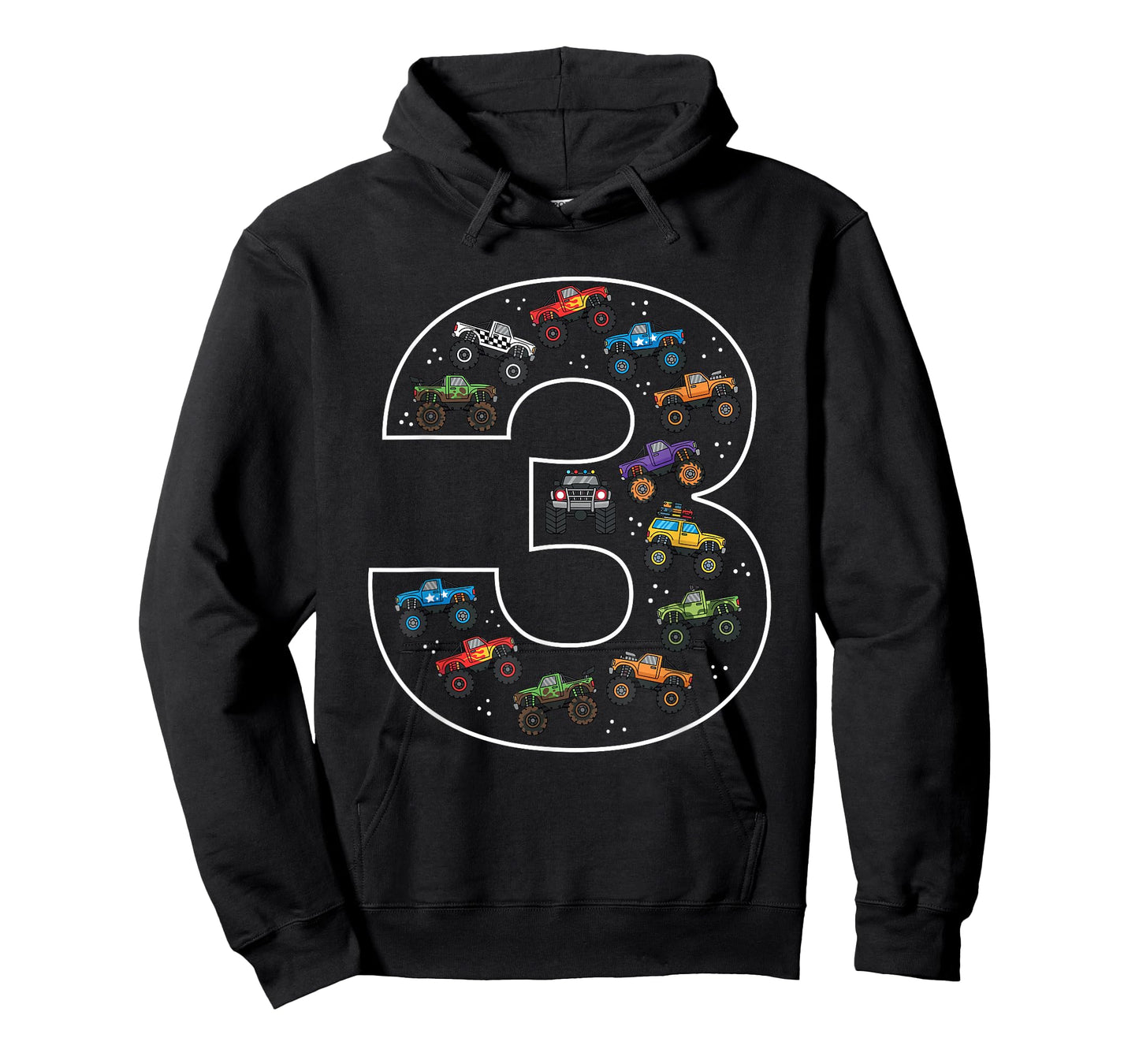 3rd Birthday 3 Year Old Car Boys Monster Truck T-Shirt