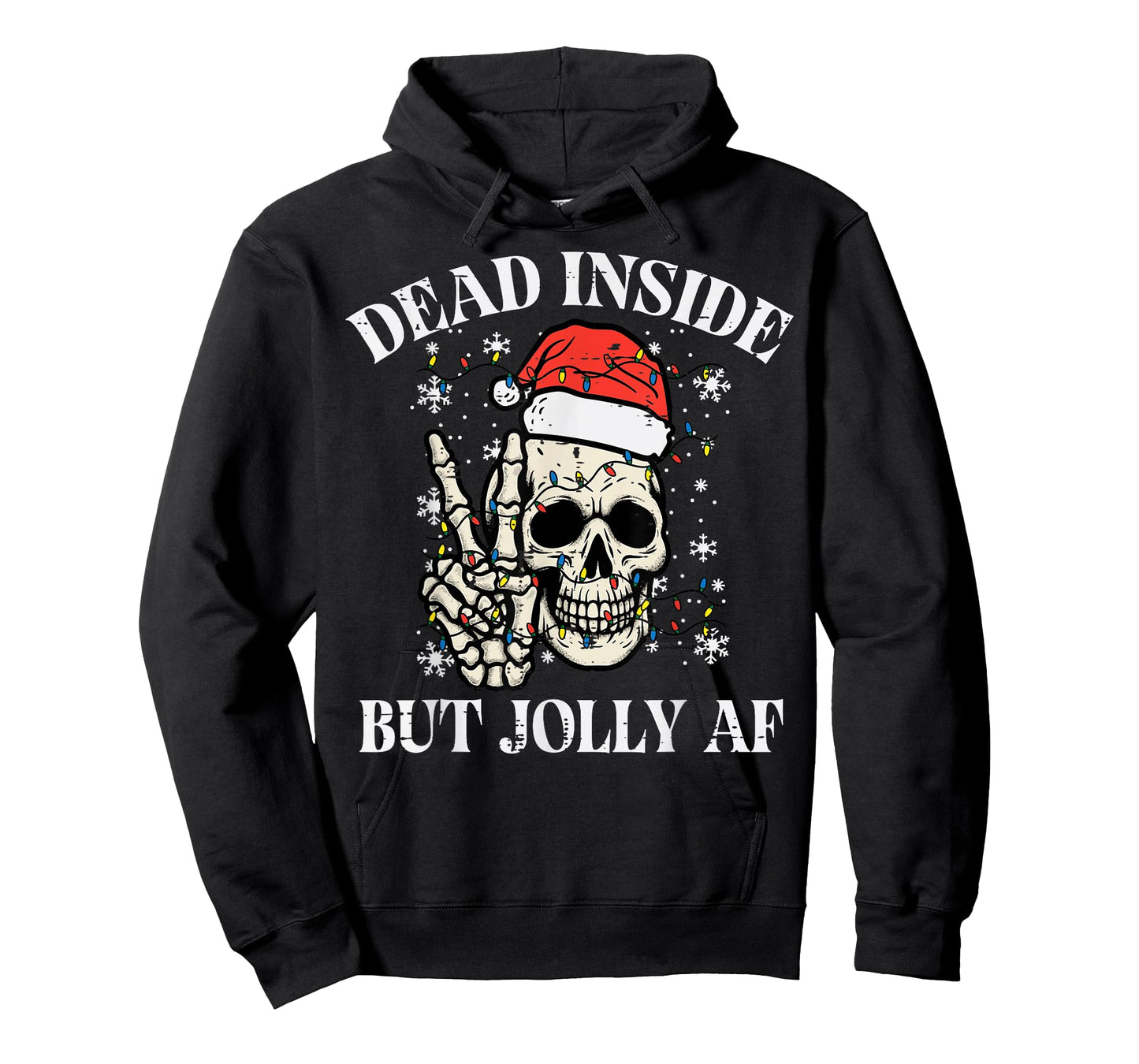 Christmas Skull Peace Dead Inside But Jolly Xmas Men Women T-Shirt