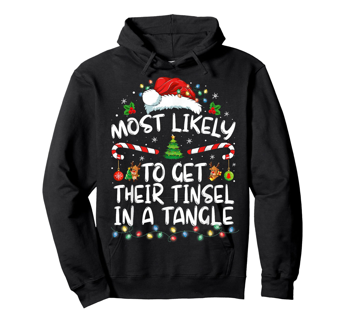 Most Likely To Get Their Tinsel In A Tangle Family Christmas T-Shirt