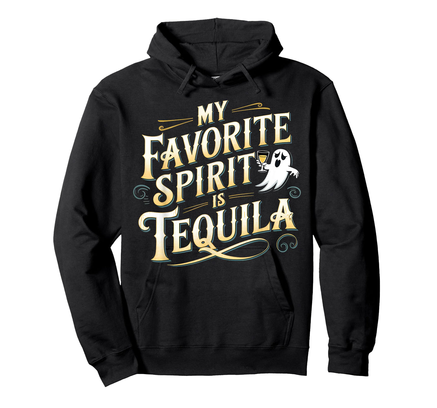 My Favorite Spirit is Tequila | Funny Ghost Drinking Tequila T-Shirt