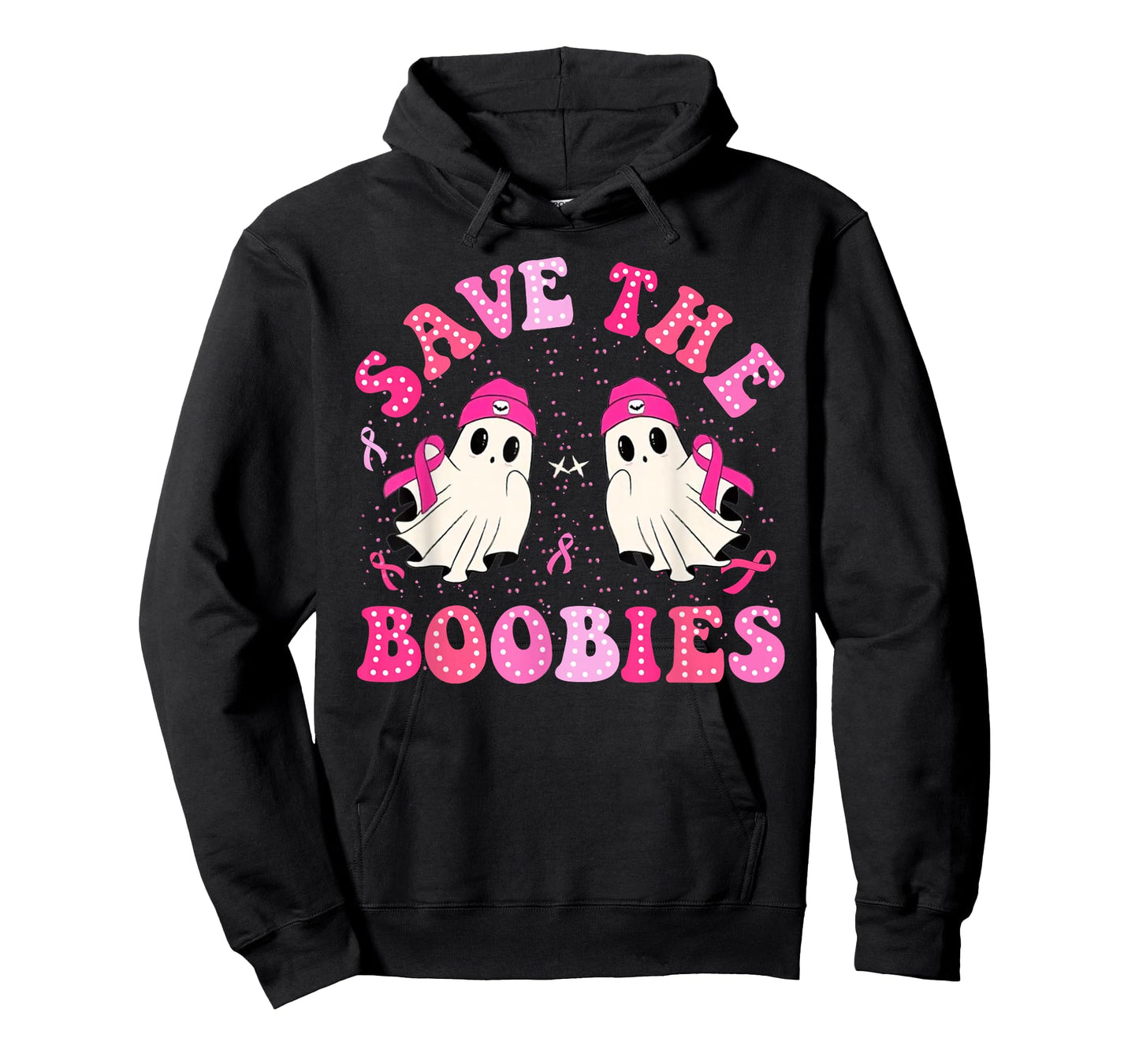 Save The Boobies For Breast Cancer Halloween Ghost T-Shirt