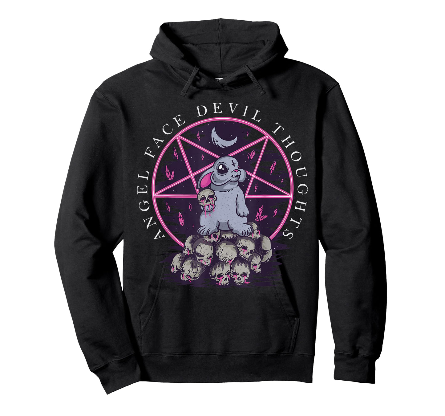 Pastel Goth Occult Kawaii Anime Angel Face Devil Thoughts T-Shirt