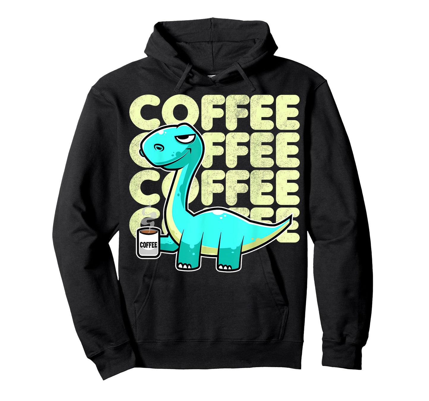 Cute Dinosaur Drinking Coffee Kawaii Neko Anime T-Shirt