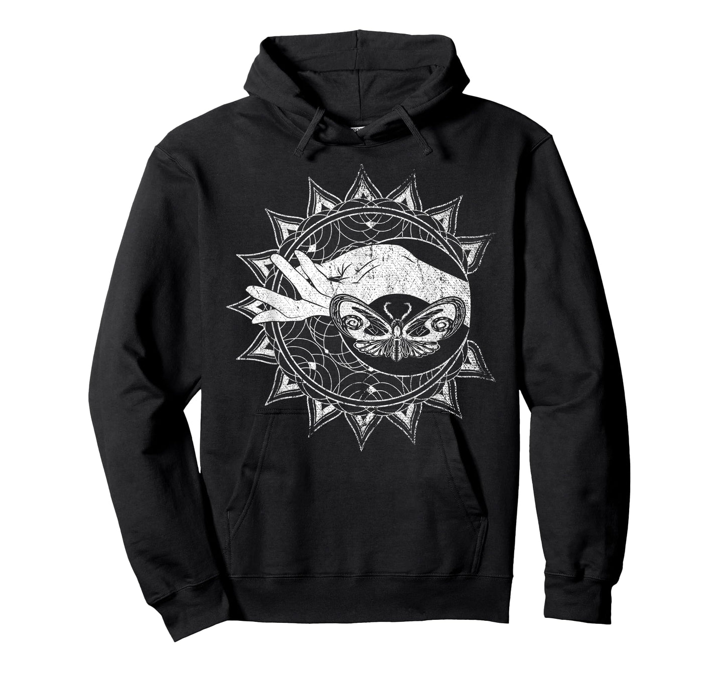Butterfly Hamsa Hand Celestial Body Stargazer Crescent Moon T-Shirt