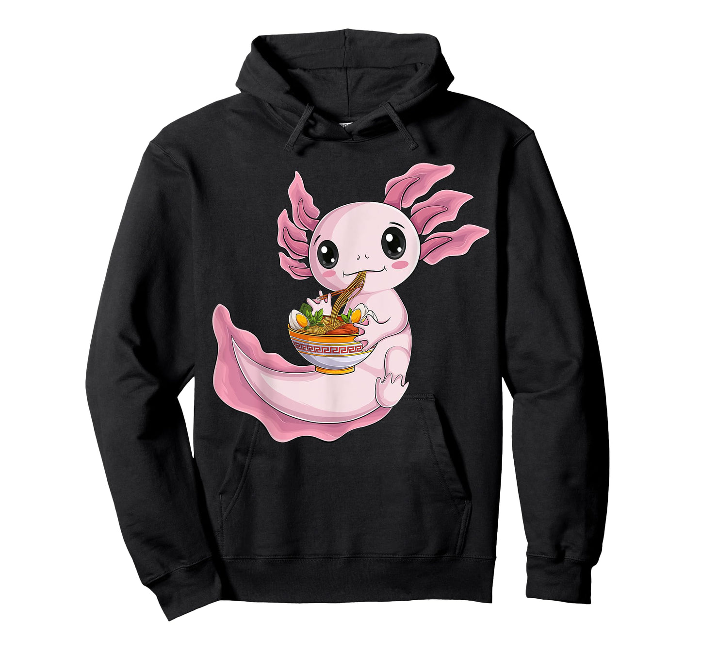 Kawaii Axolotl eat Ramen Japanese Anime Noodles Kids Men T-Shirt Small