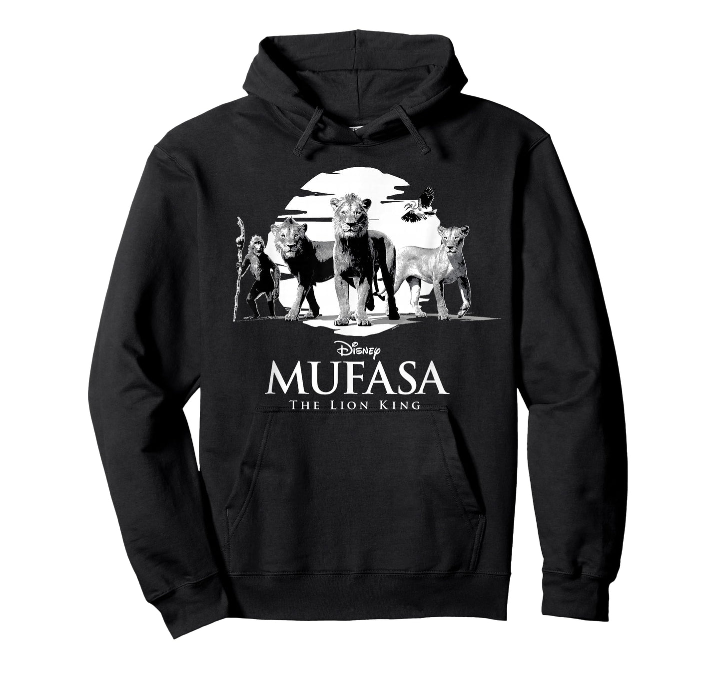 Disney Mufasa: The Lion King Movie Black & White Characters T-Shirt