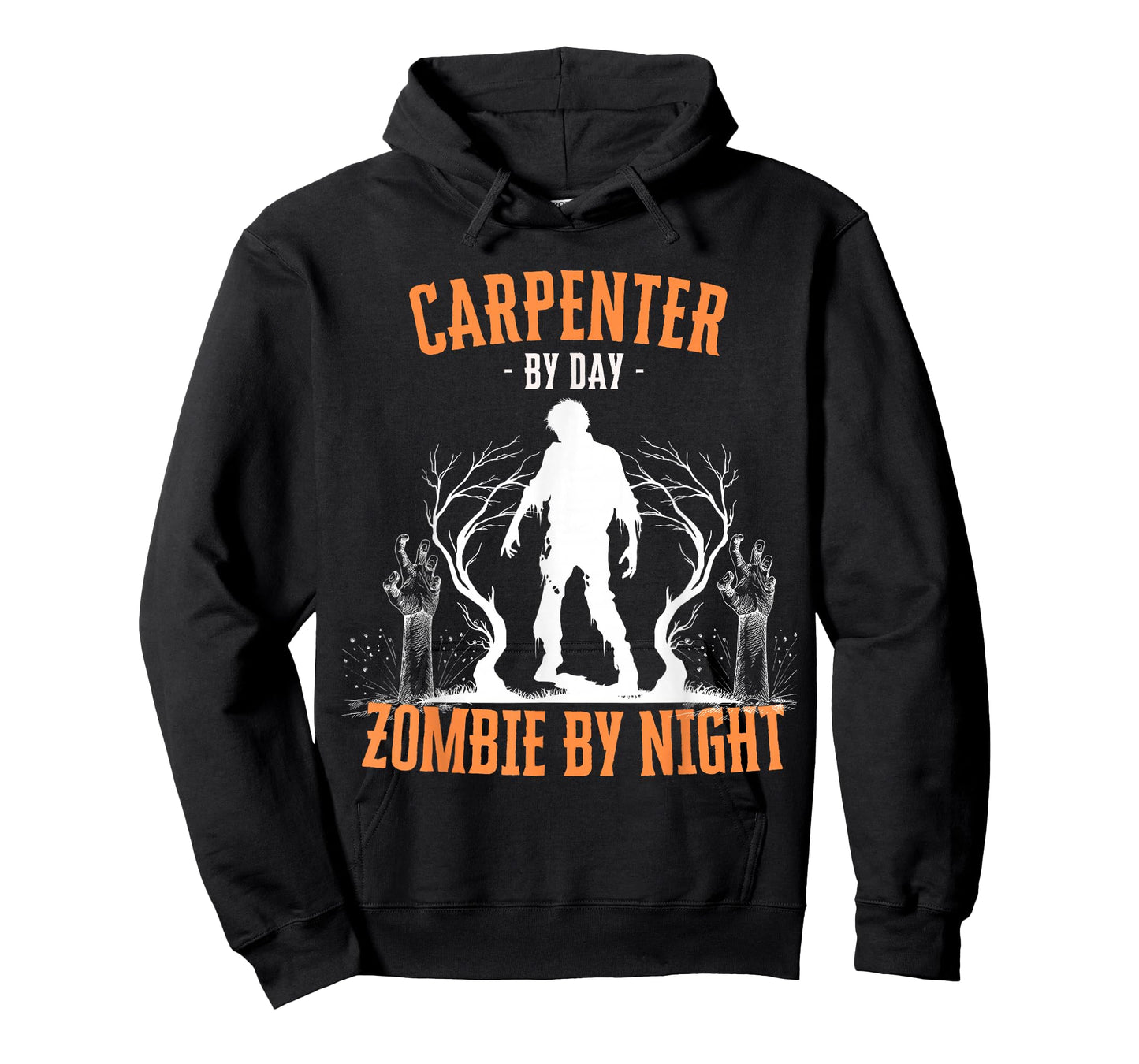 Carpenter by Day Zombie by Night Funny Halloween Creepy T-Shirt