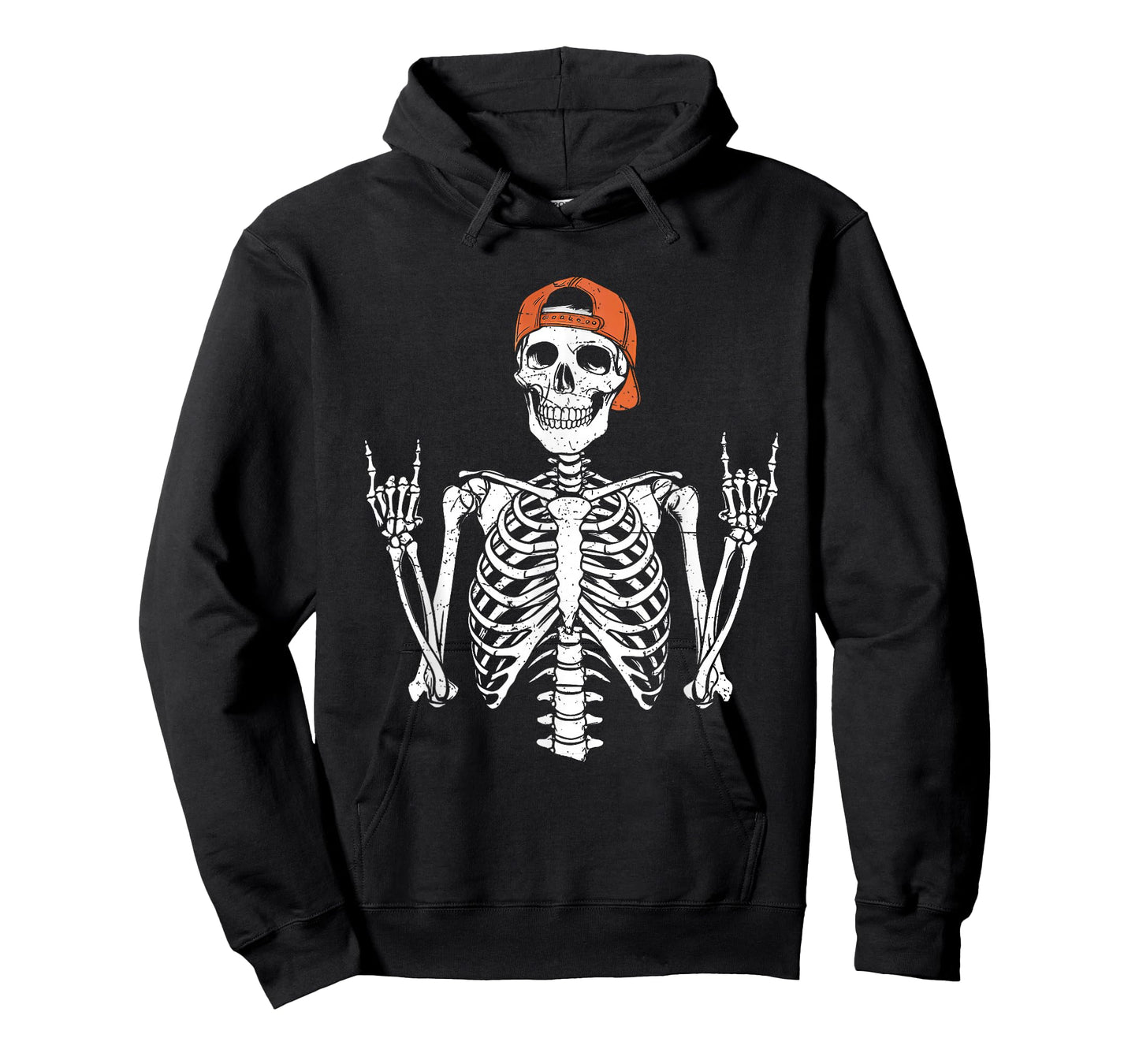 Rocker Skeleton Cap Skater Halloween Rock Mens Boys Kids T-Shirt