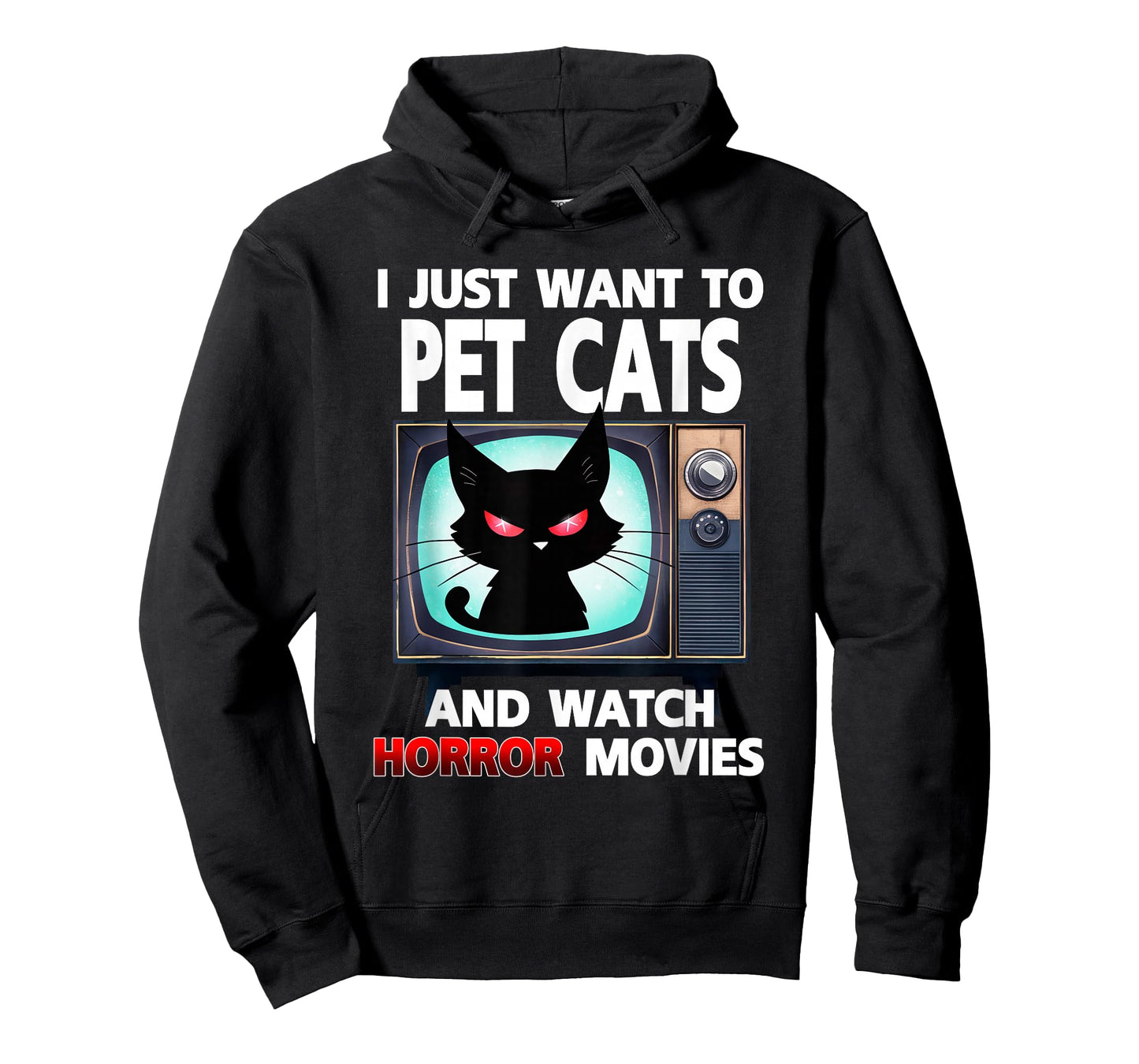 I Just Want To Pet Cats And Watch Horror Movies Halloween T-Shirt