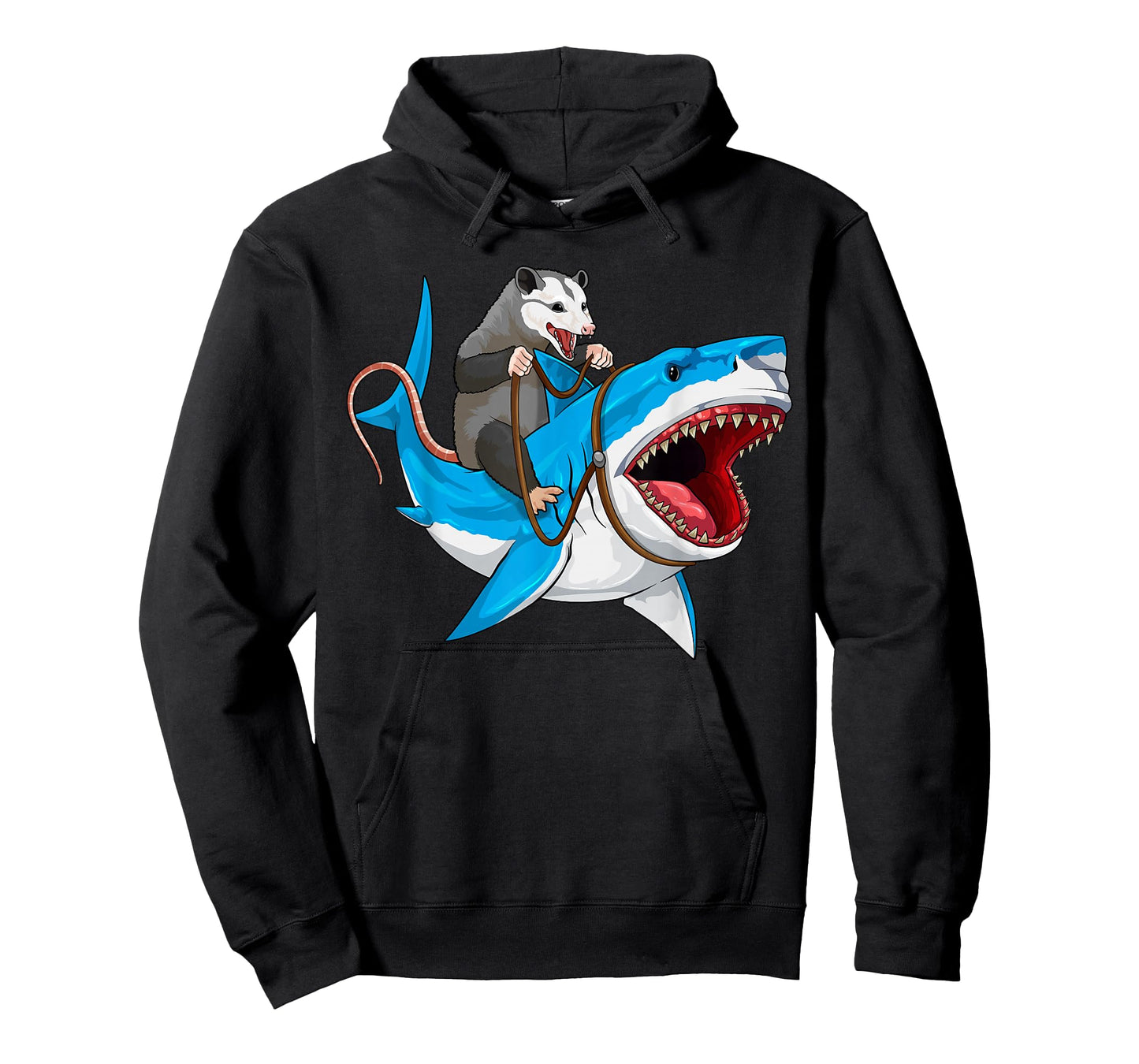 Funny Opossum Riding Shark Possum Trash Marsupial Mashup T-Shirt