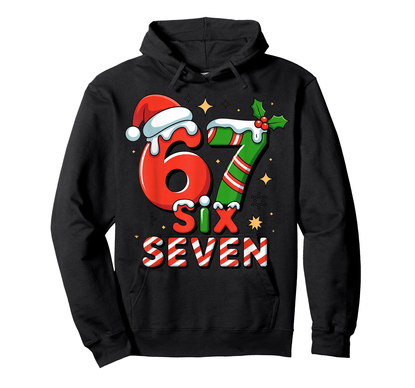 Funny 67 Meme Christmas Six Seven Santa Holiday T-Shirt