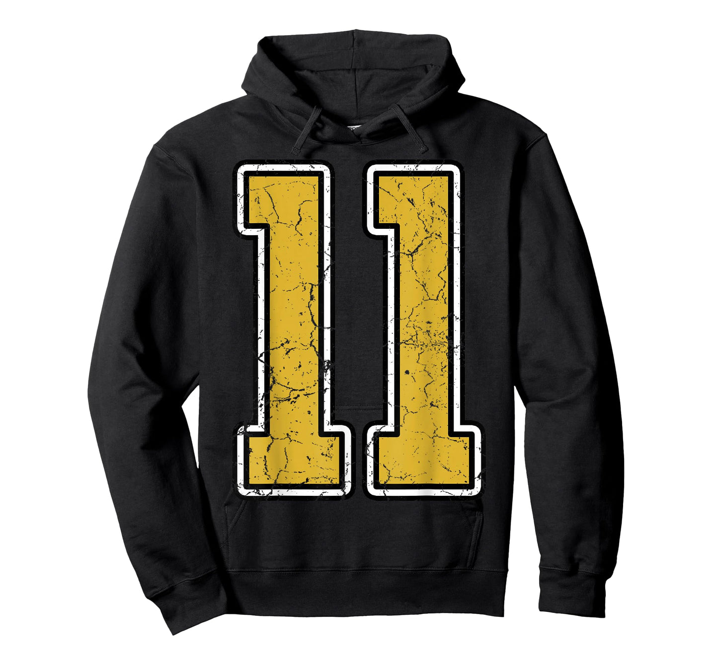 Old Gold Black White Sports Number 11 Jersey Uniform Player T-Shirt