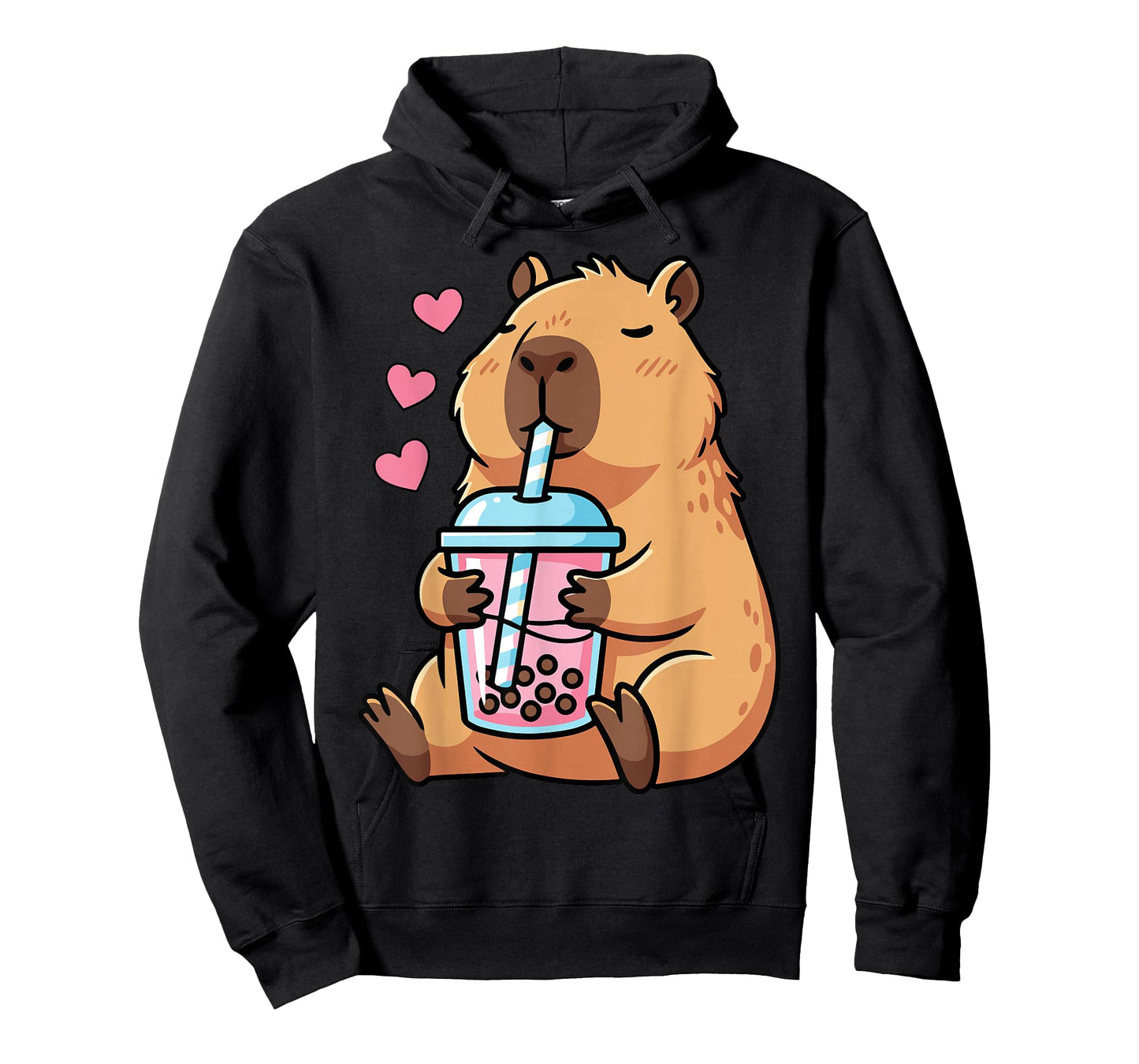 Capybara Drinking Bubble Tea Kawaii Anime T-Shirt