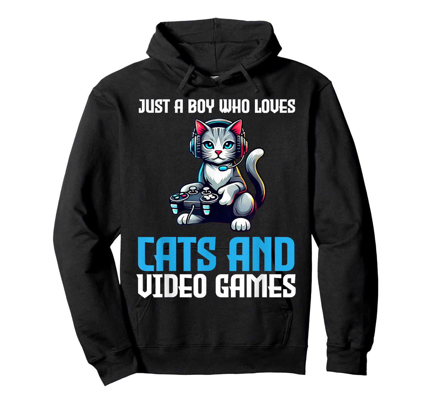 Just A Boy Who Loves Cats And Video Games Gamer T-Shirt