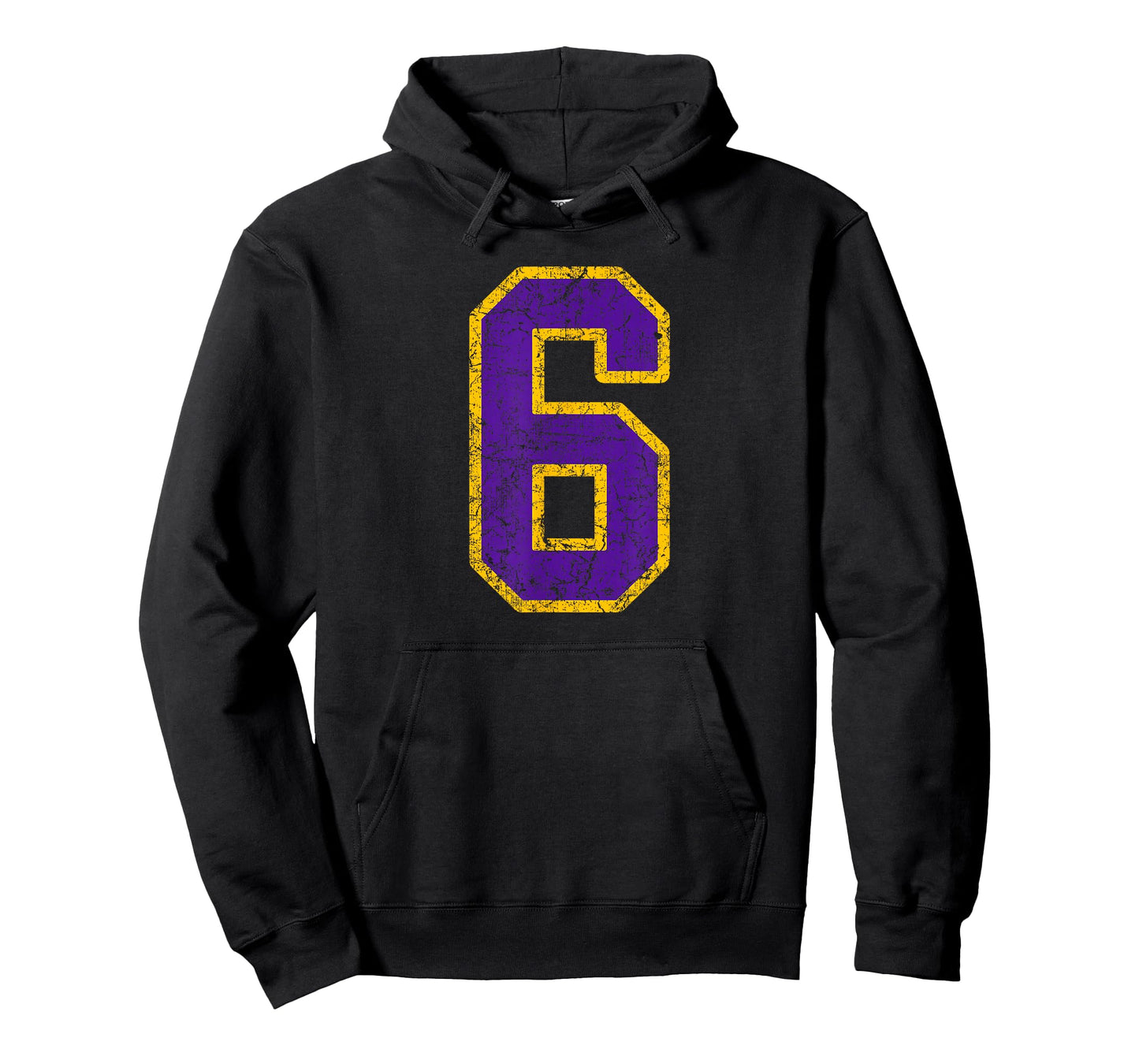 Purple Gold Number 6 Jersey Player Uniform #6 Grunge T-Shirt