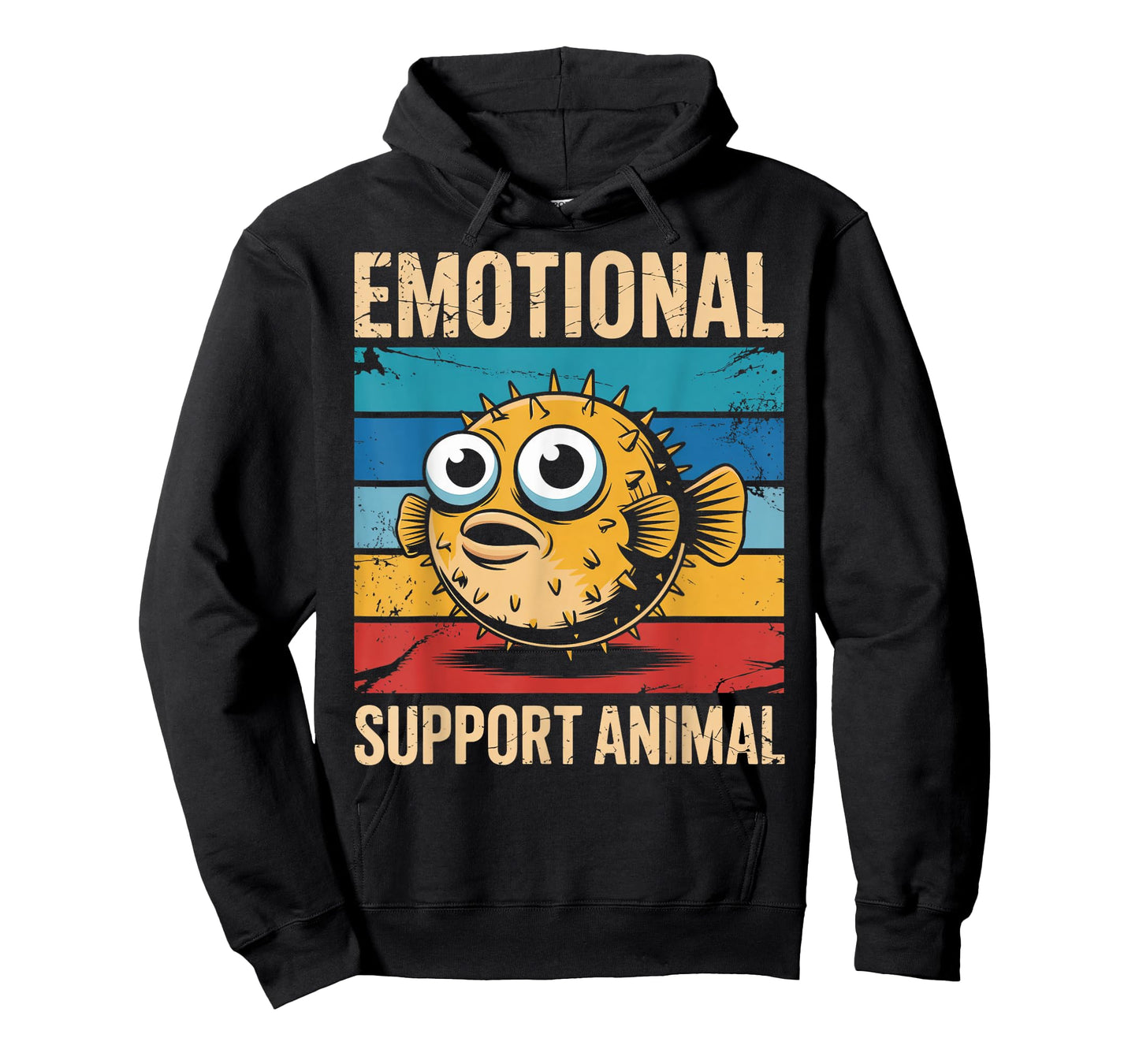 Emotional Support Animal Fishing Fish Vintage Pufferfish T-Shirt