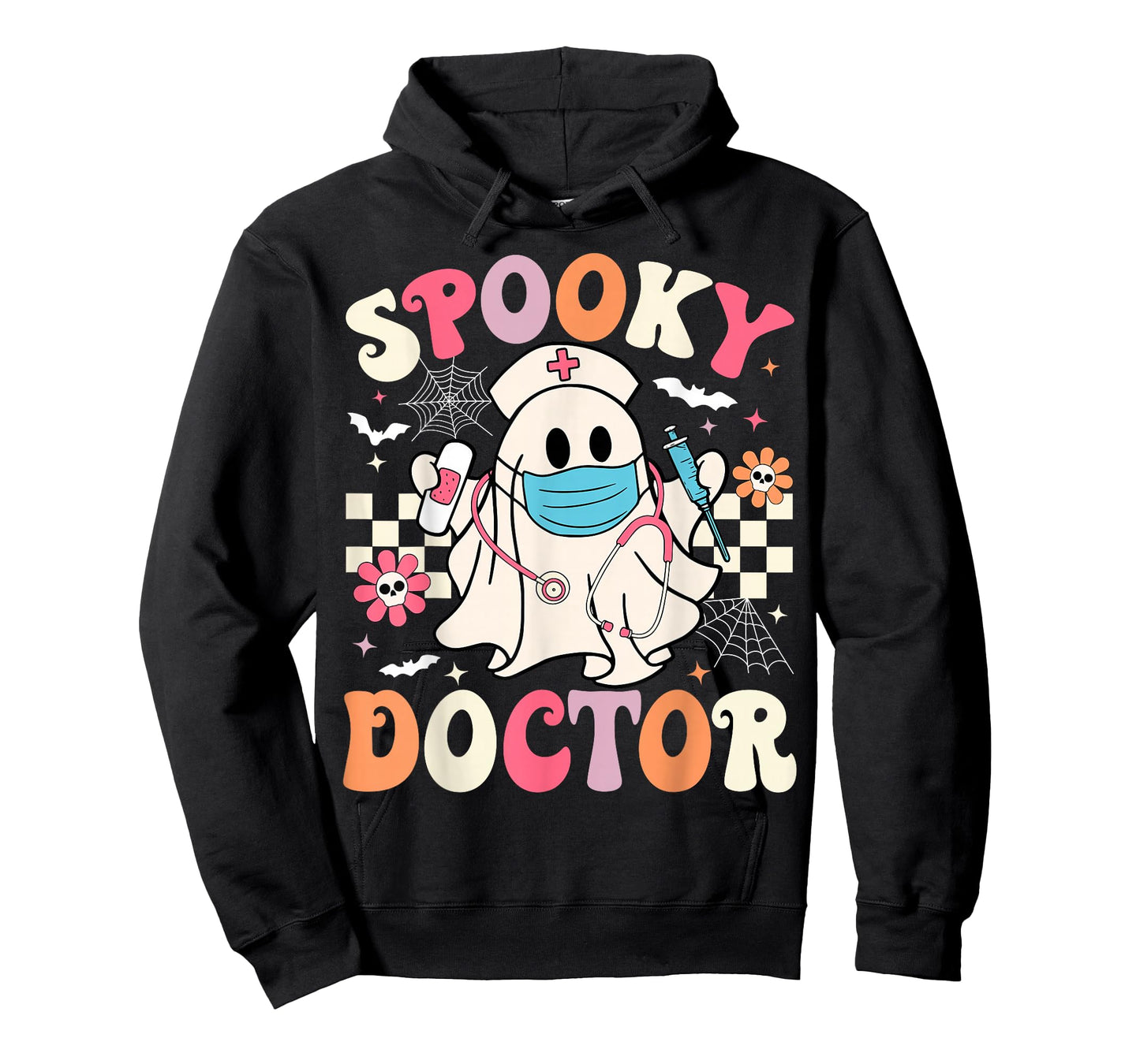 Spooky Doctor Ghost Halloween Cute Groovy Doctor Halloween T-Shirt