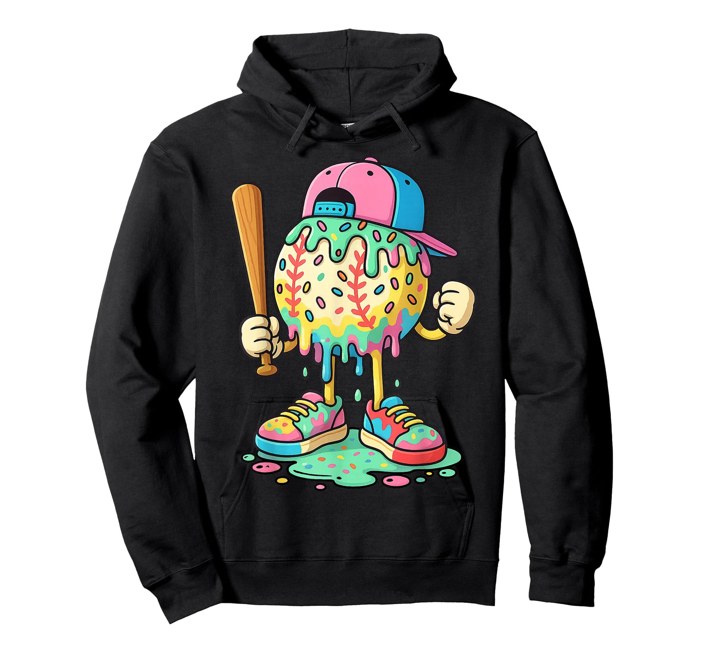 Baseball Drip for Boys Ice Cream Drip Baseball Sport T-Shirt