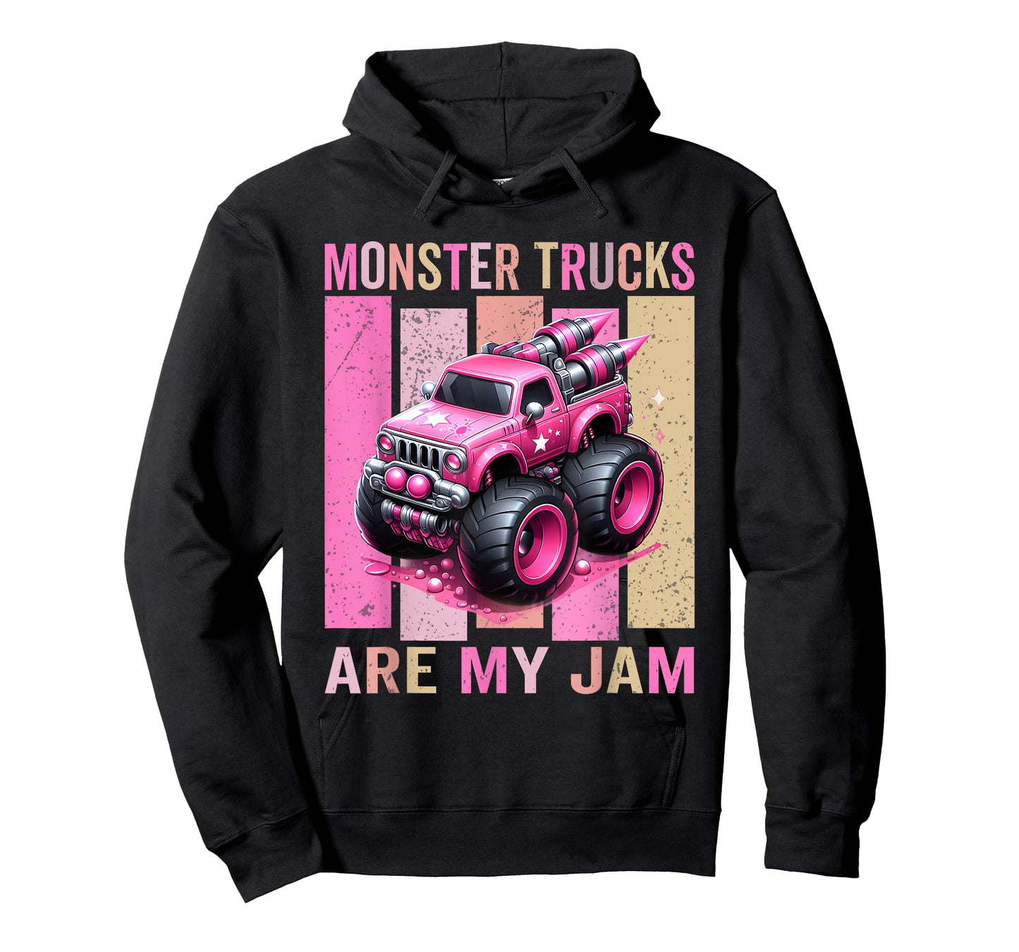 Pink Toddler Girl Monster Trucks Are My Jam Girls T-Shirt